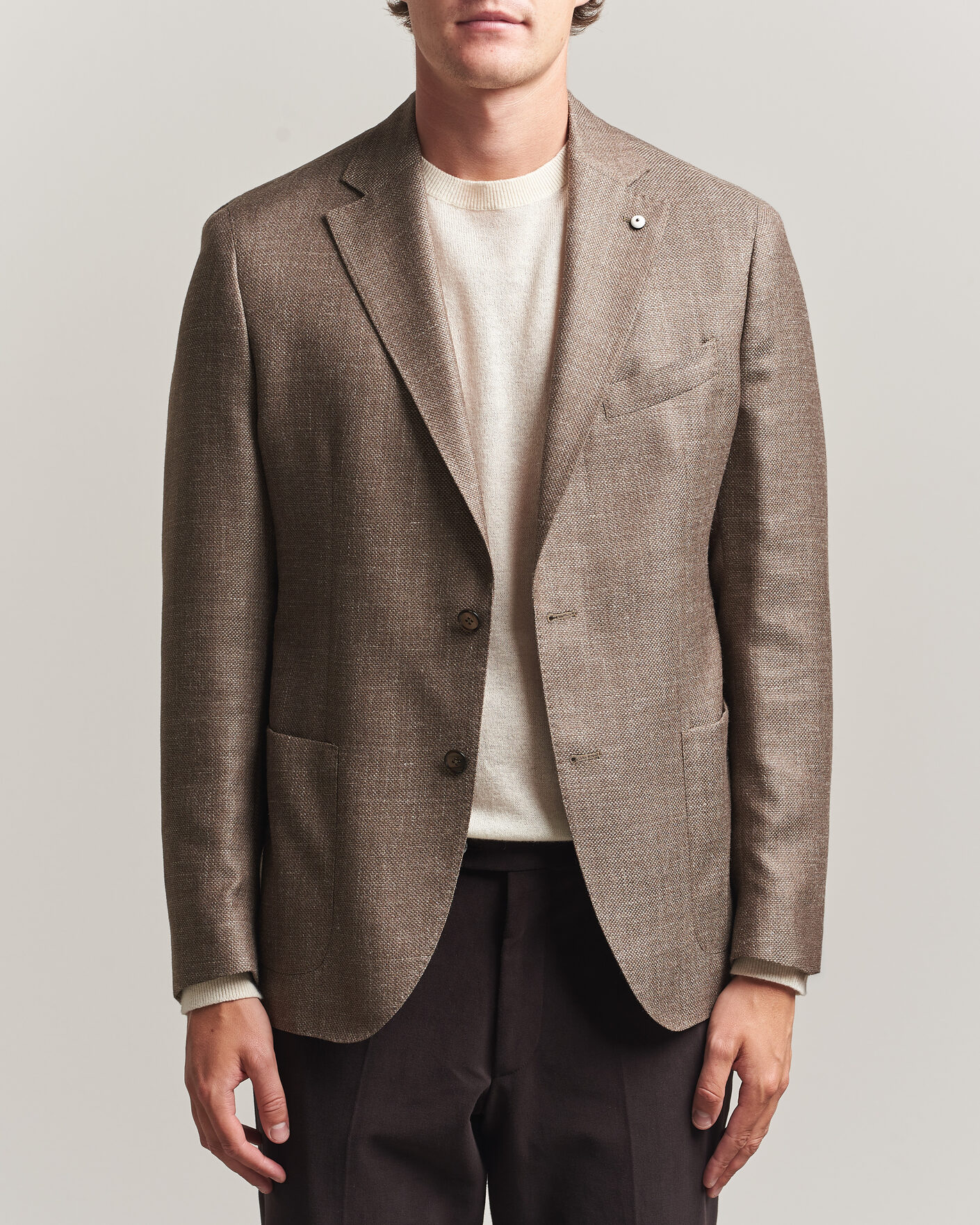 L.B.M. 1911 Jack Wool/Silk Hopsack Blazer Brown at CareOfCarl.com