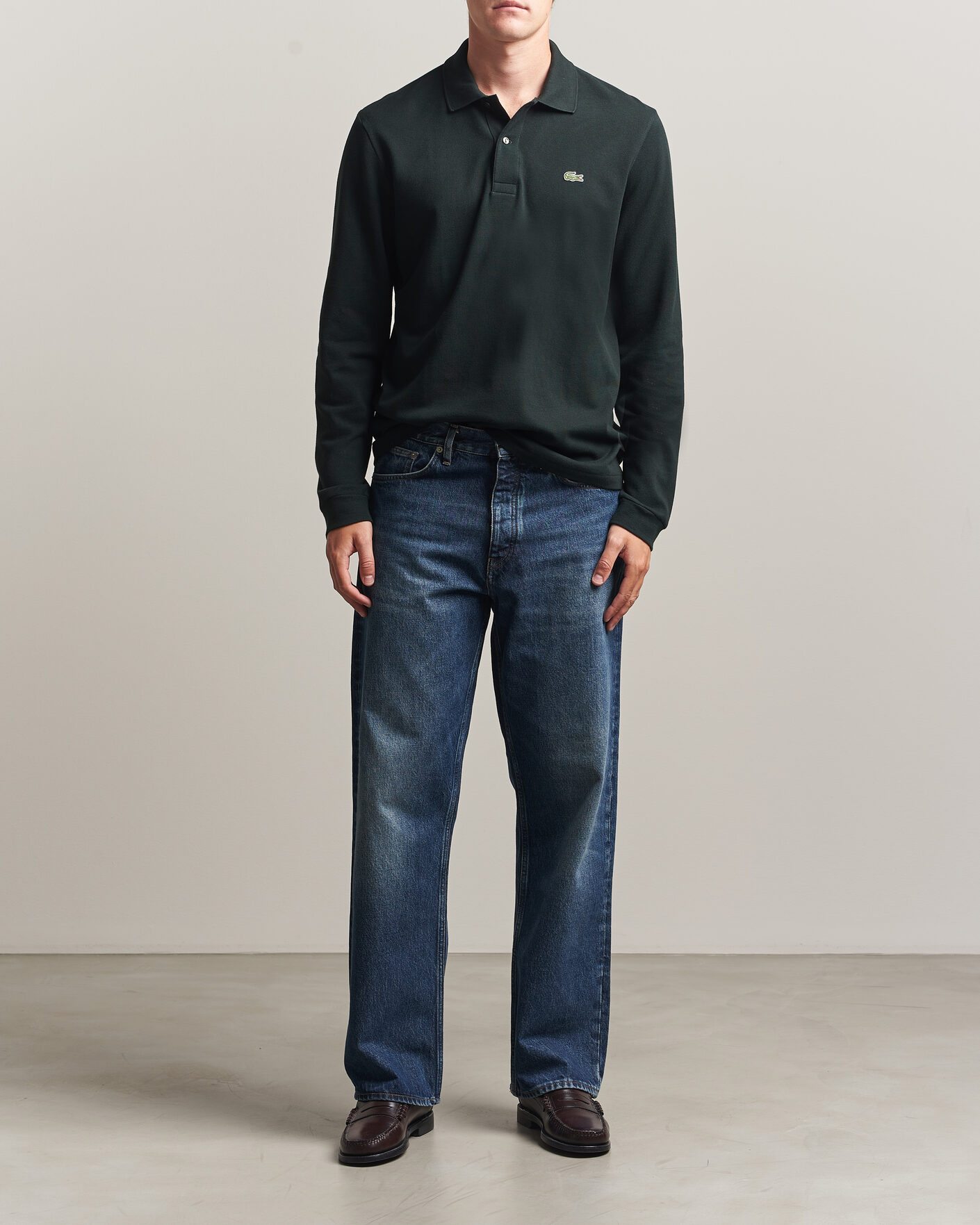 Men | Polo Shirts | Lacoste | Original Long Sleeve Polo Piké Dark Varech