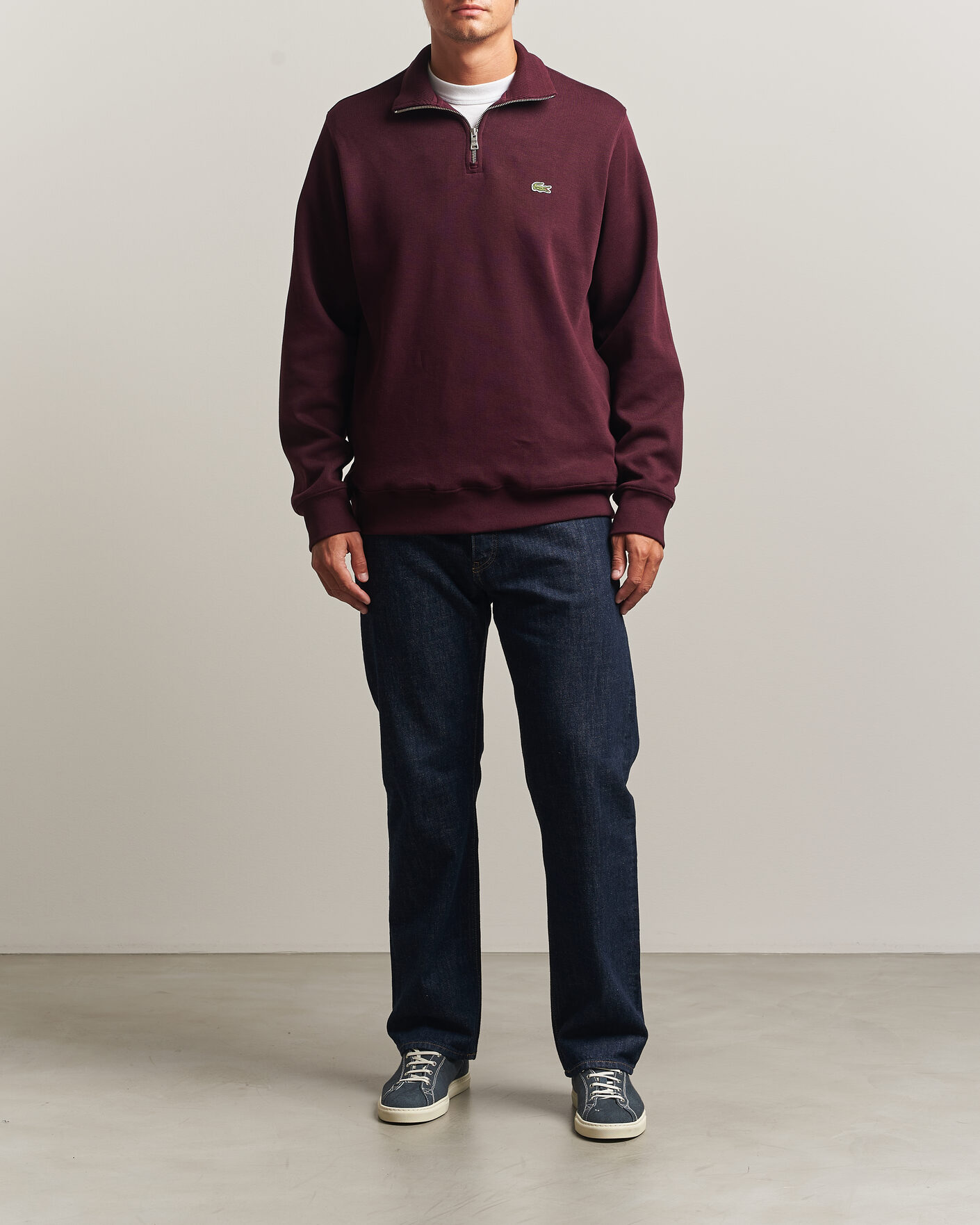 Men | Sweaters & Knitwear | Lacoste | Rib Interlock Half Zip Oxalis