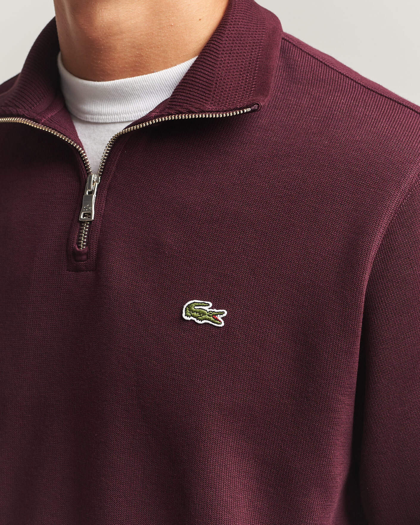 Men | Sweaters & Knitwear | Lacoste | Rib Interlock Half Zip Oxalis