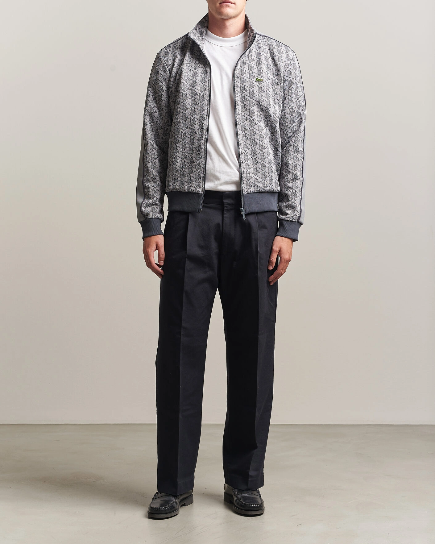 Men | Sweaters & Knitwear | Lacoste | Monogram Track Jacket Calluna/Graphite