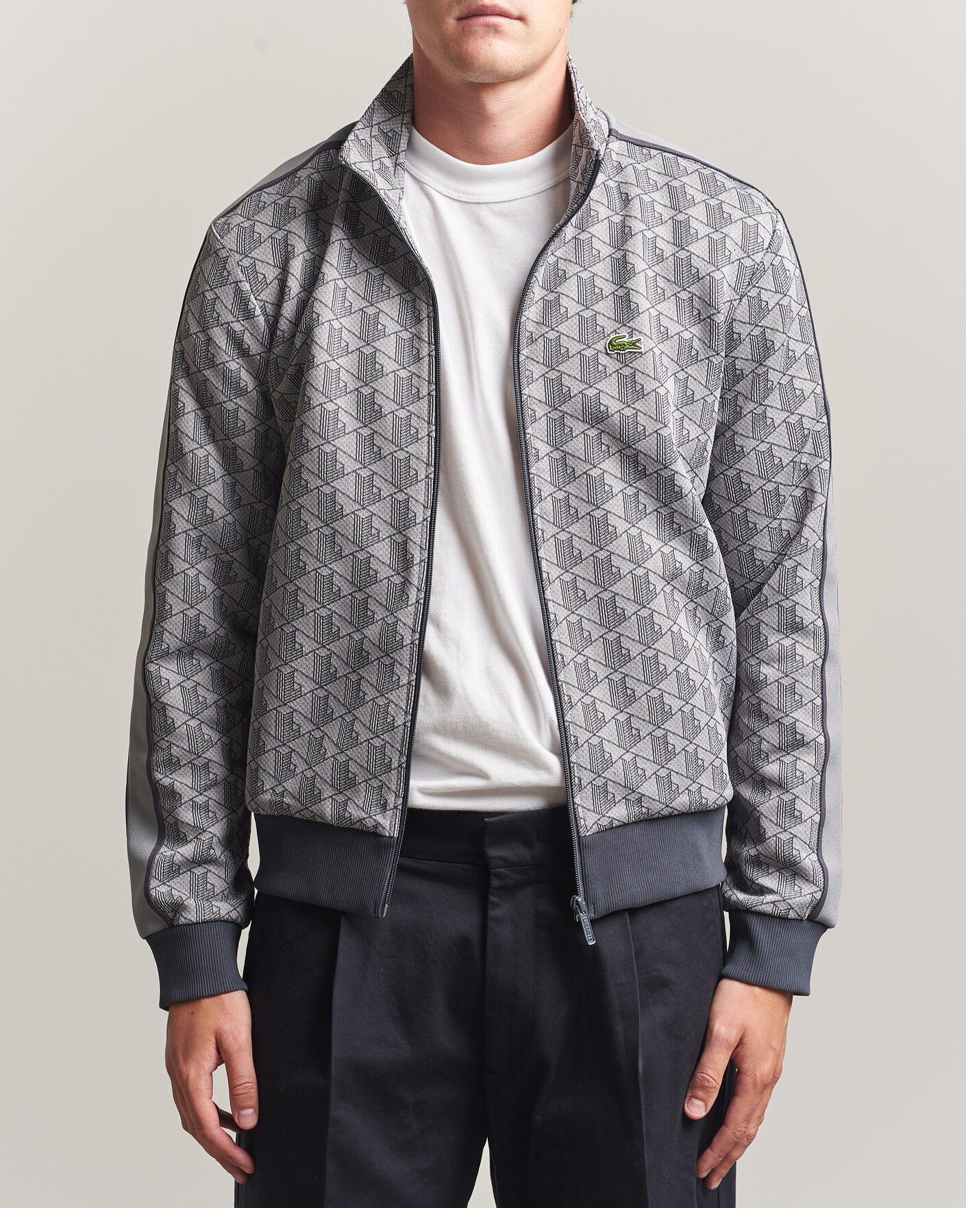 Men | Sweaters & Knitwear | Lacoste | Monogram Track Jacket Calluna/Graphite