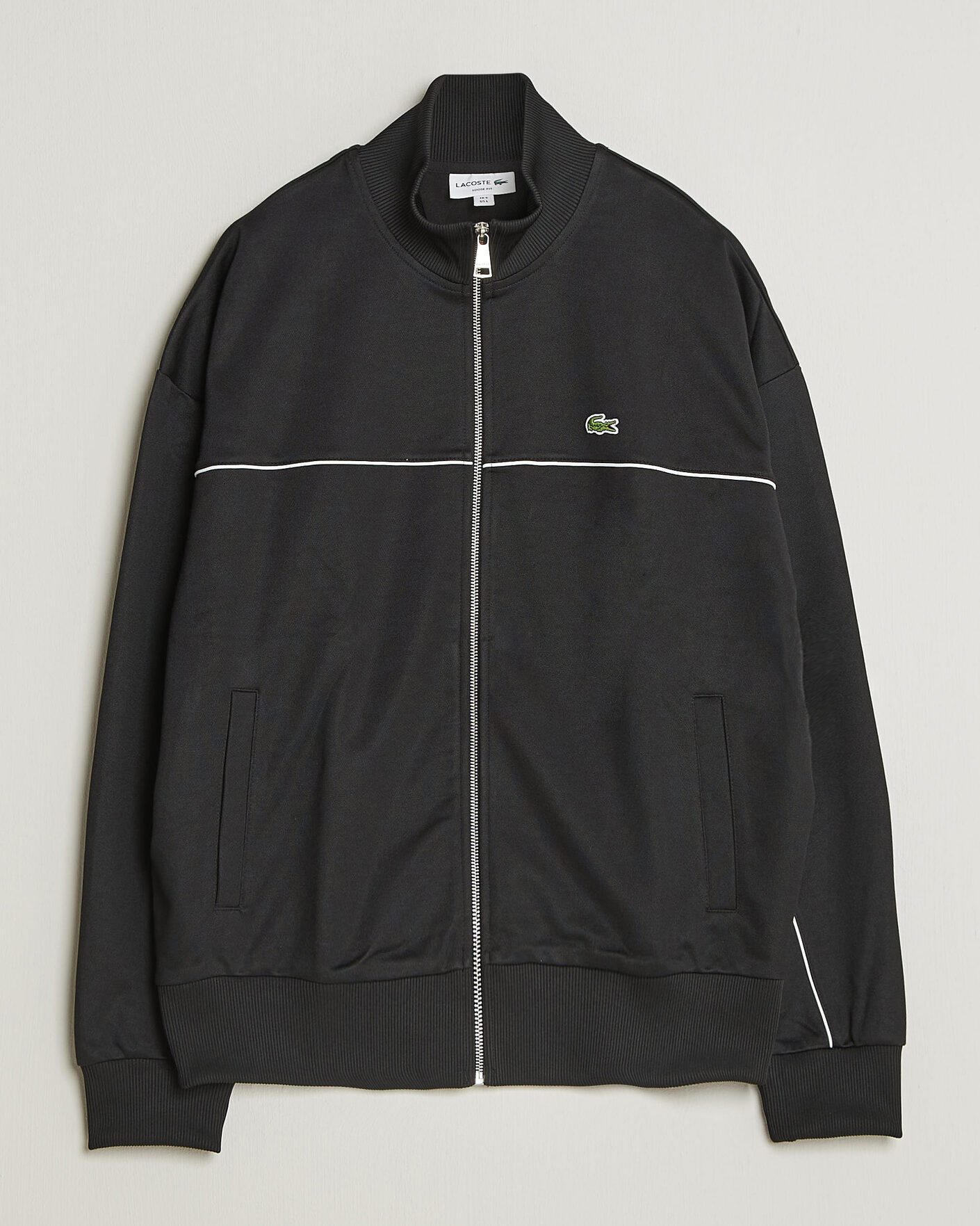 Lacoste Piqué Track Jacket Black at CareOfCarl.com