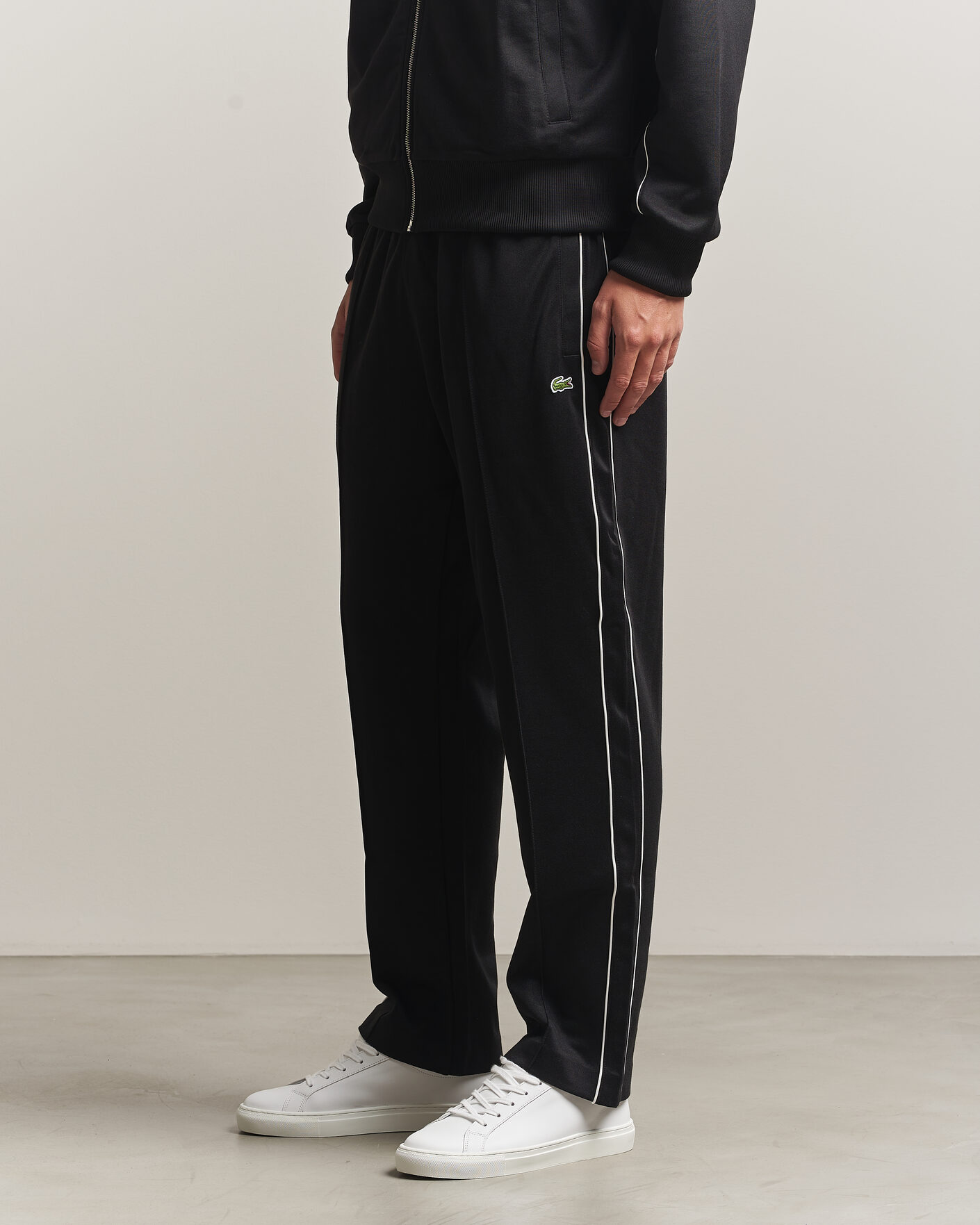 Men | Trousers | Lacoste | Piqué Track Pants Black