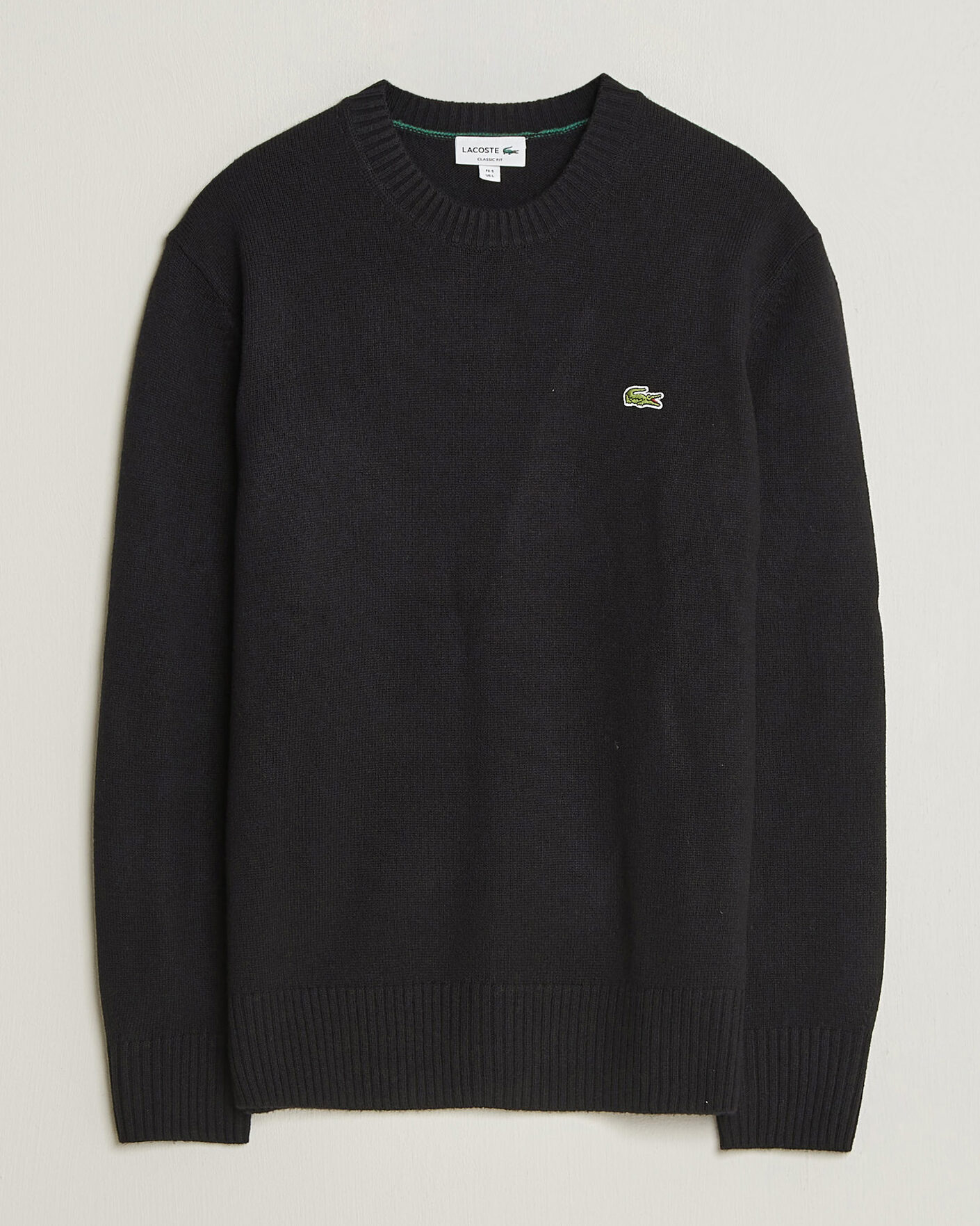Men | Sweaters & Knitwear | Lacoste | Carded Wool Crew Neck Black