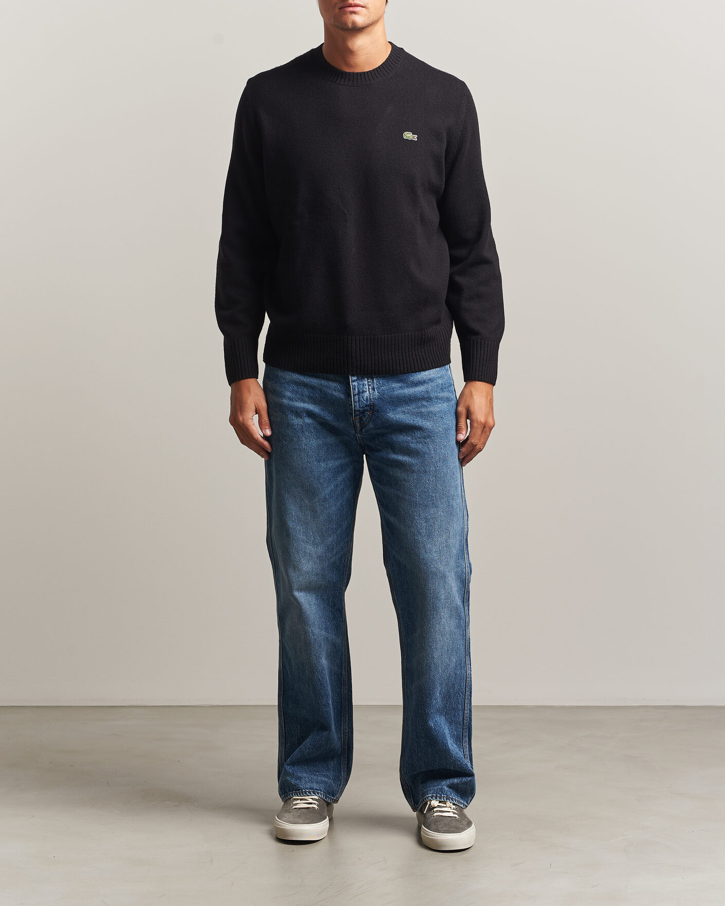 Men | Sweaters & Knitwear | Lacoste | Carded Wool Crew Neck Black