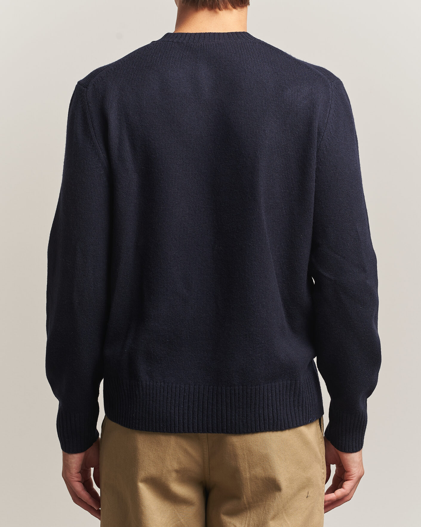 Men | Sweaters & Knitwear | Lacoste | Carded Wool Crew Neck Navy Blue