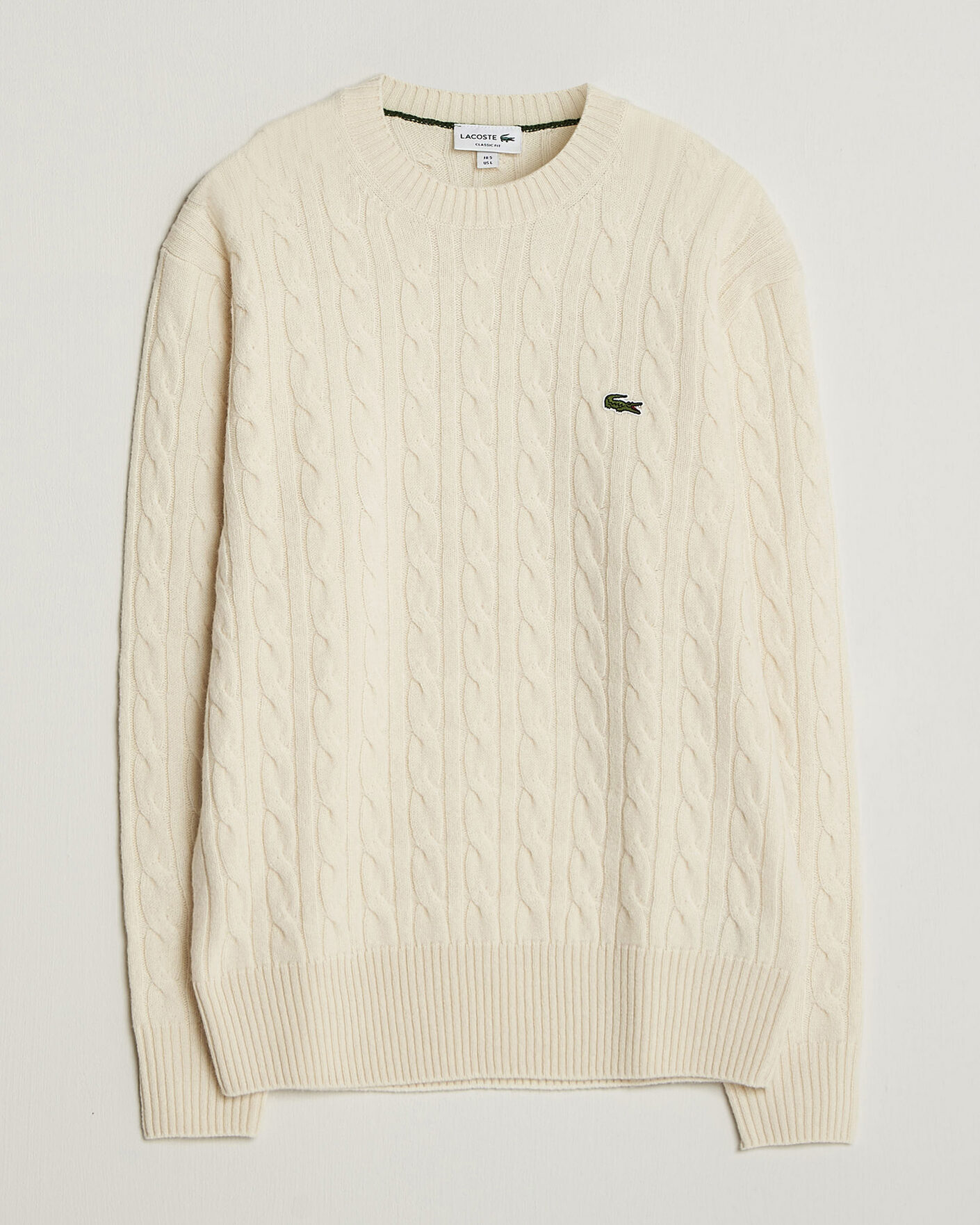 Men | Sweaters & Knitwear | Lacoste | Carded Wool Cable Crew Neck Lapland