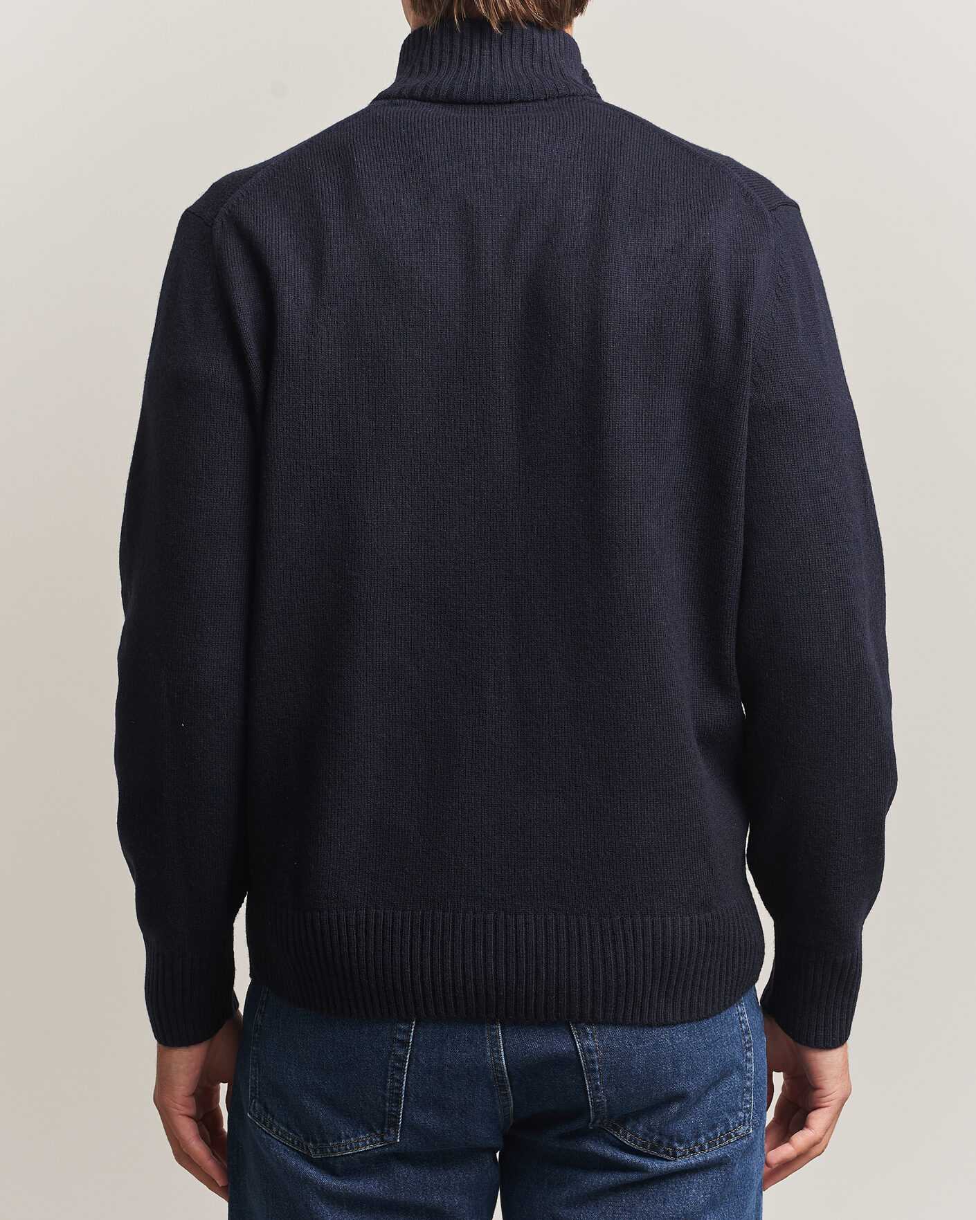 Men | Sweaters & Knitwear | Lacoste | Carded Wool Half Zip Navy Blue