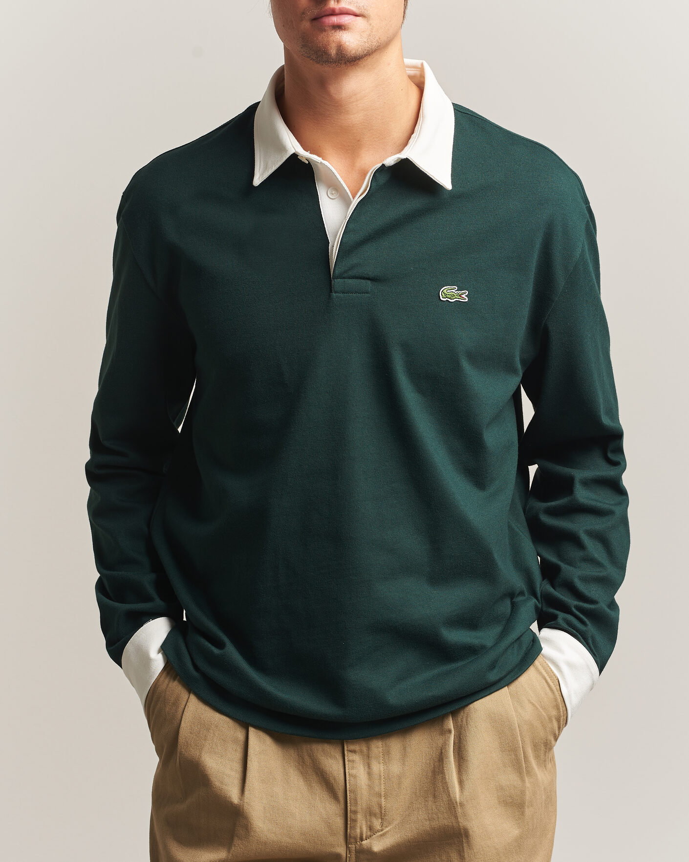 Men | Sweaters & Knitwear | Lacoste | Heavy Cotton Rugger Sinople