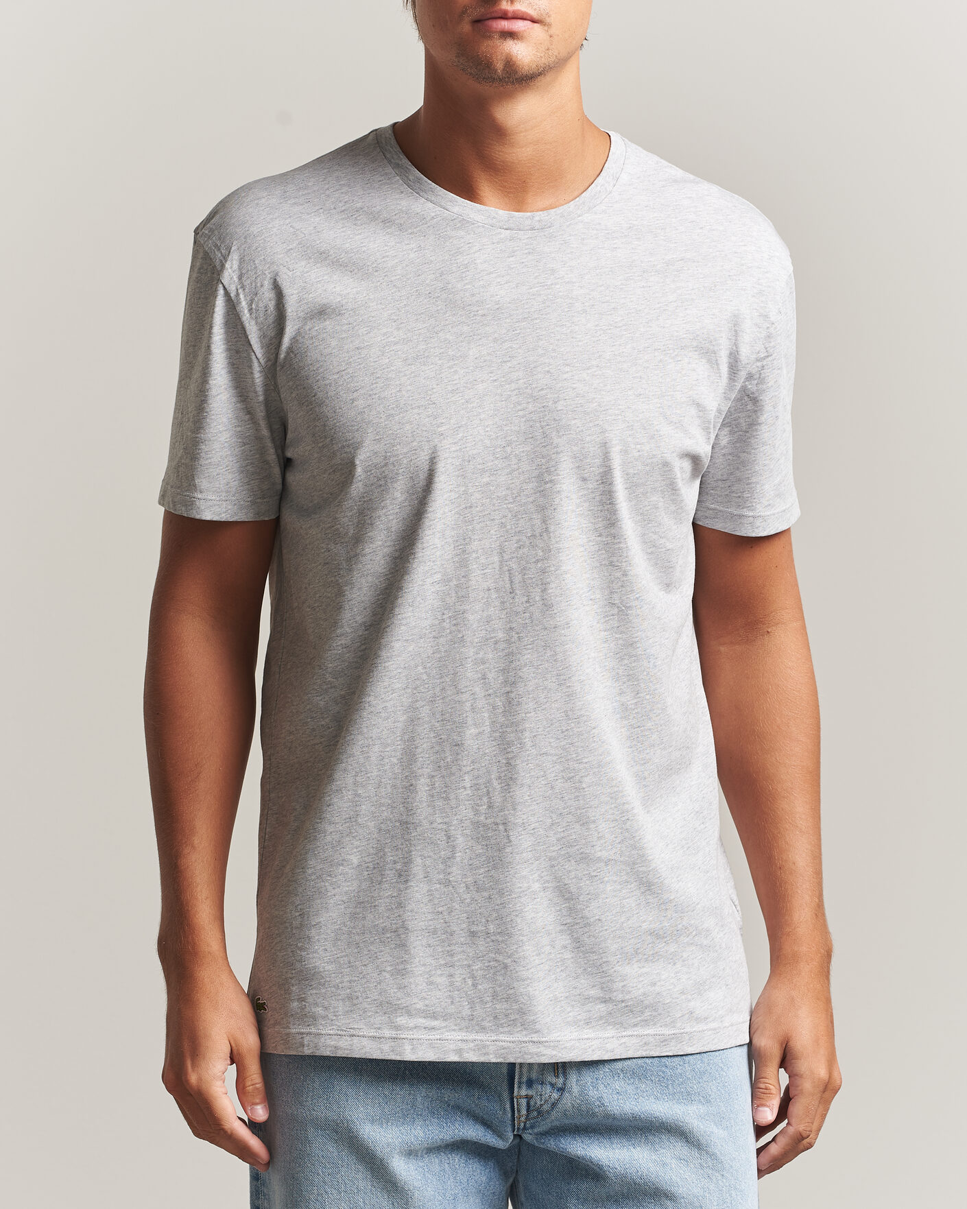 Men | T-Shirts | Lacoste | 3-Pack Crew Neck T-Shirt White/Grey/Black