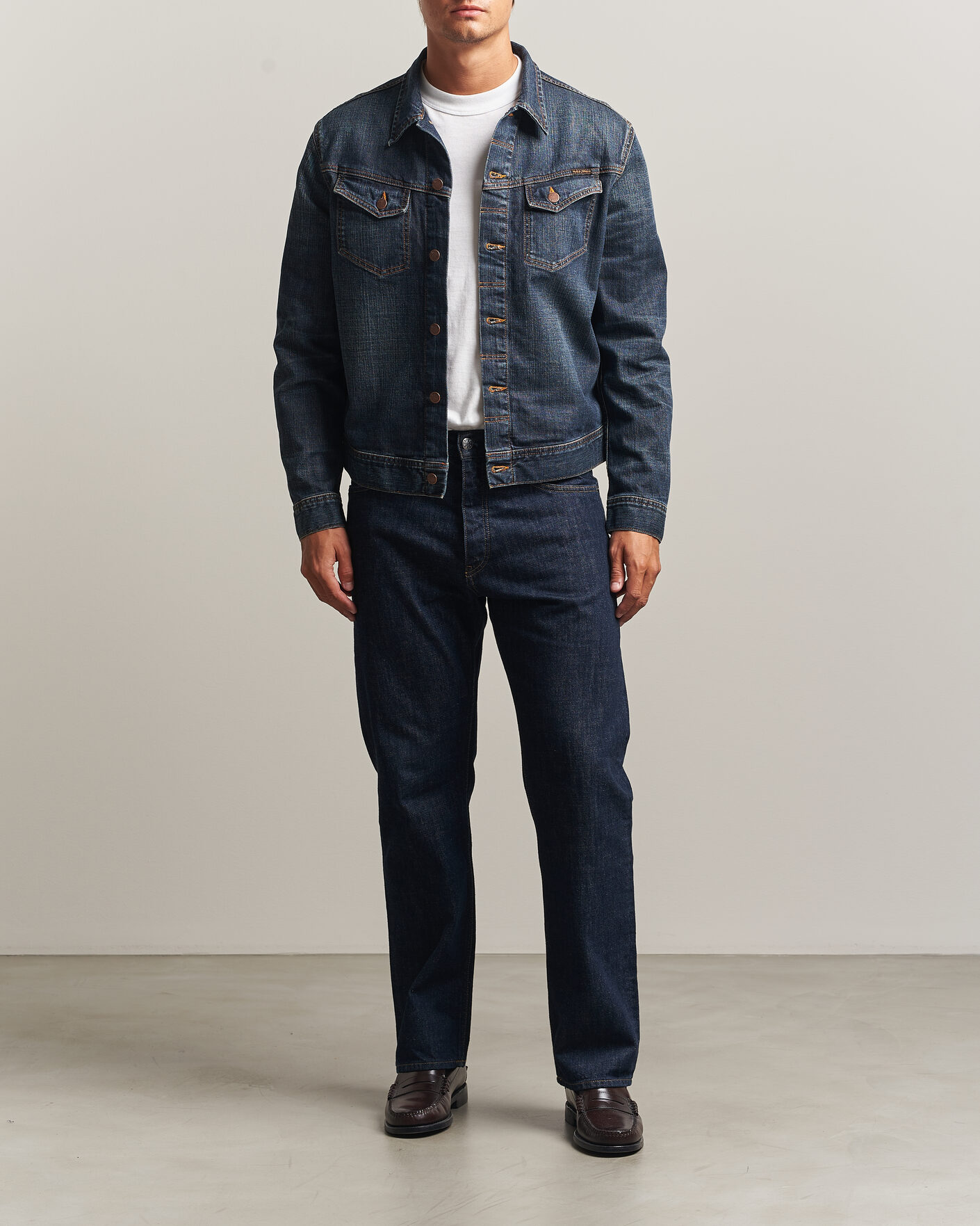 Men | Coats & Jackets | Nudie Jeans | Conny Denim Jacket Big Wave Blue