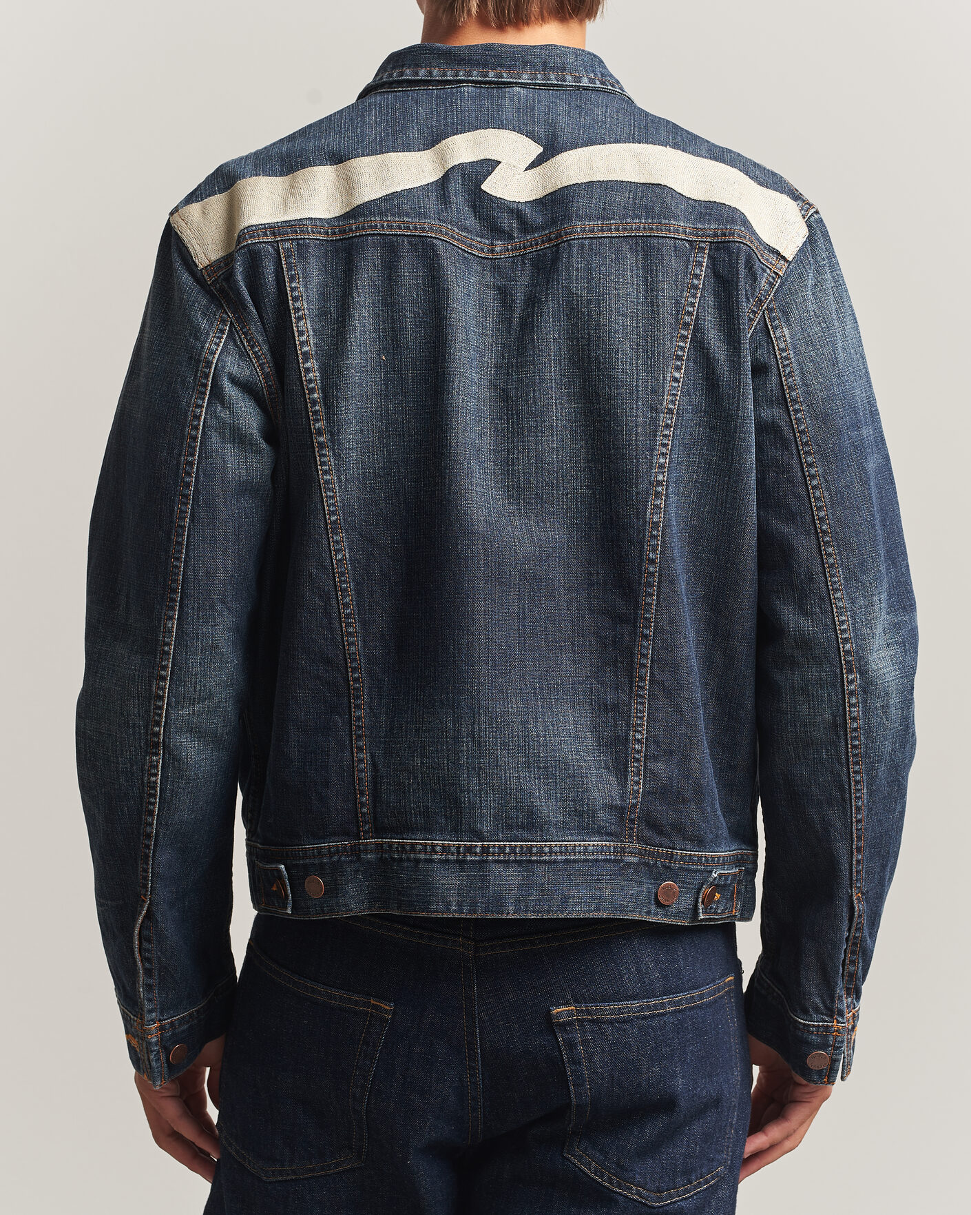 Men | Coats & Jackets | Nudie Jeans | Conny Denim Jacket Big Wave Blue