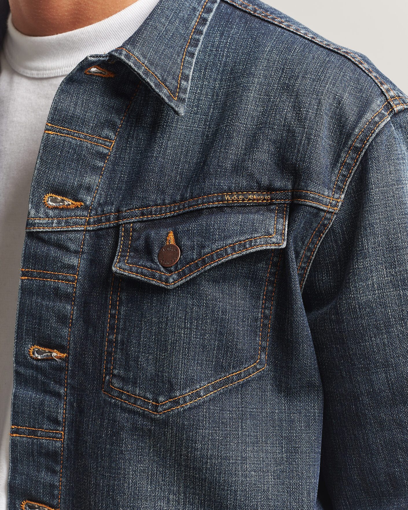 Nudie Jeans Conny Denim Jacket Big Wave Blue at CareOfCarl.com