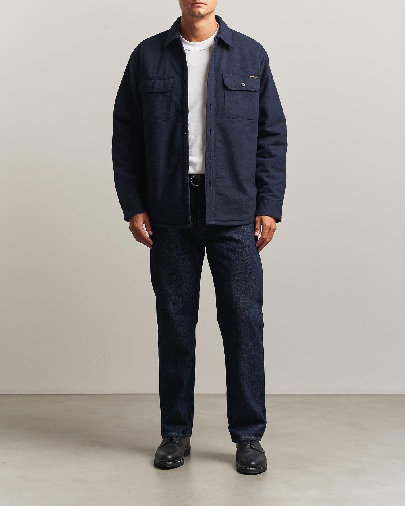 Men | Shirts | Nudie Jeans | Glenn Padded Overshirt Blueberry