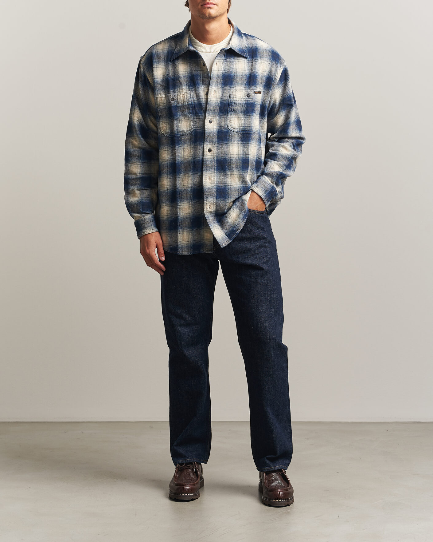 Men | Shirts | Nudie Jeans | Julian Worker Checked Shirt Blue