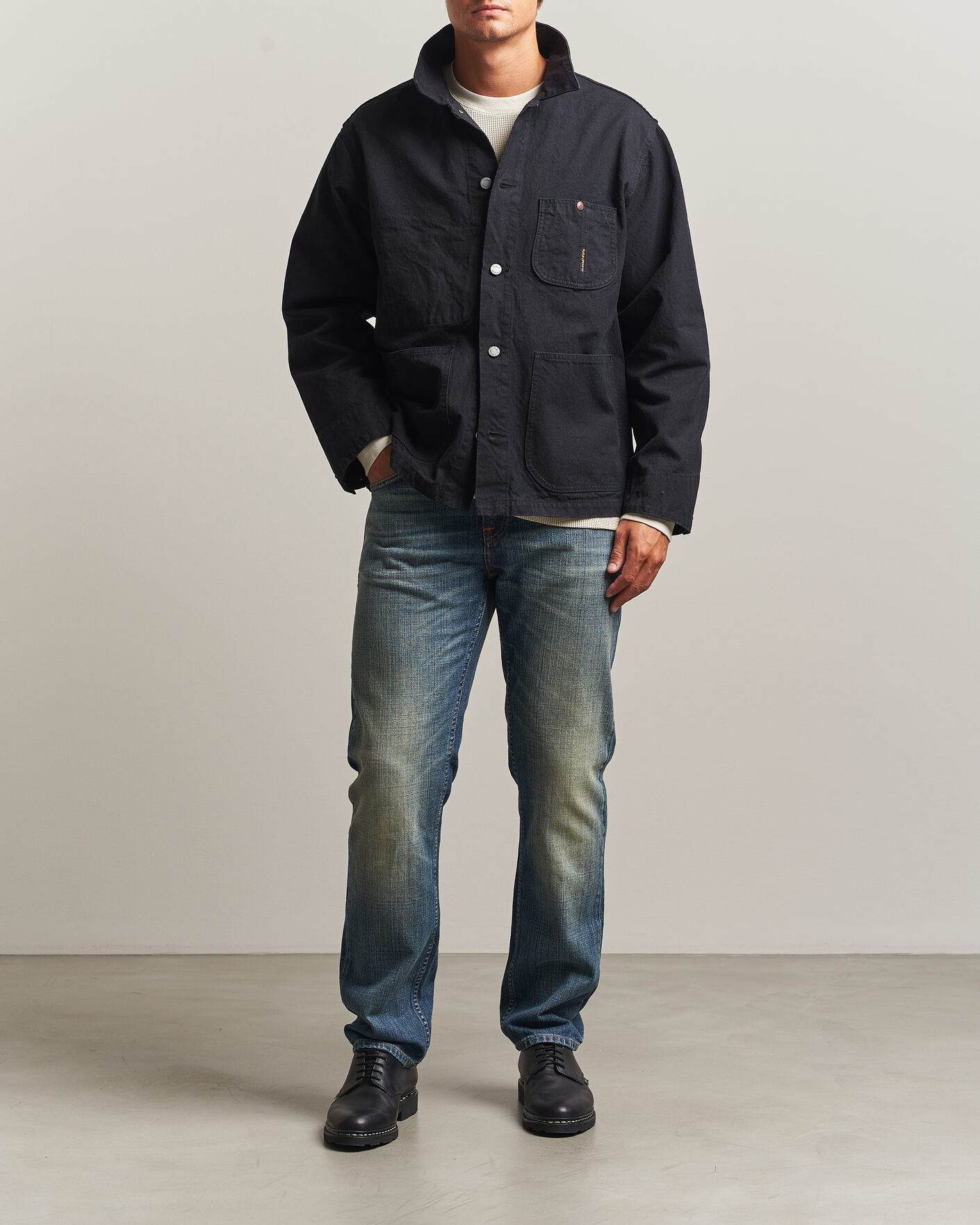Men | Coats & Jackets | Nudie Jeans | Howie Duck Canvas Chore Jacket Black