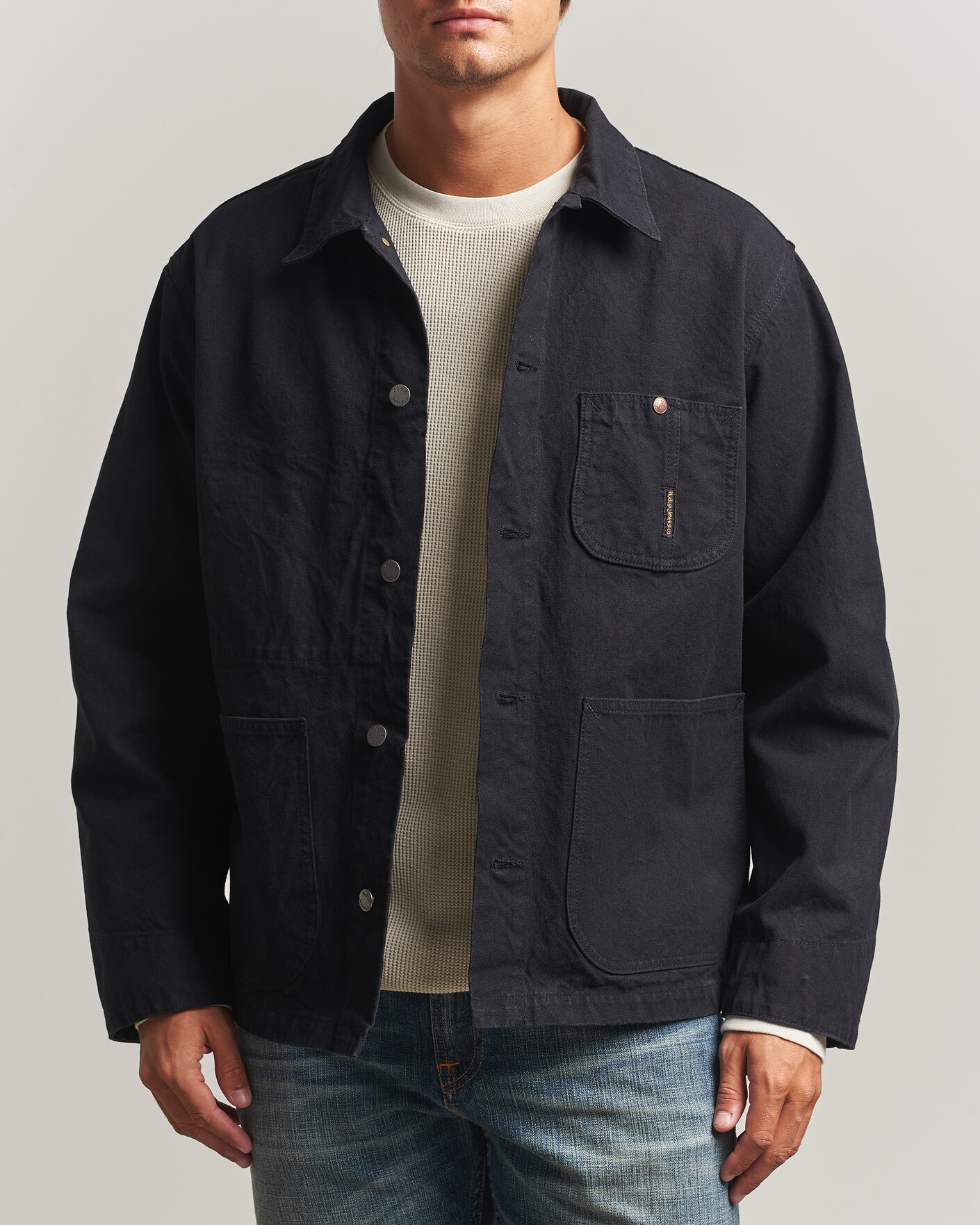 Men | Coats & Jackets | Nudie Jeans | Howie Duck Canvas Chore Jacket Black