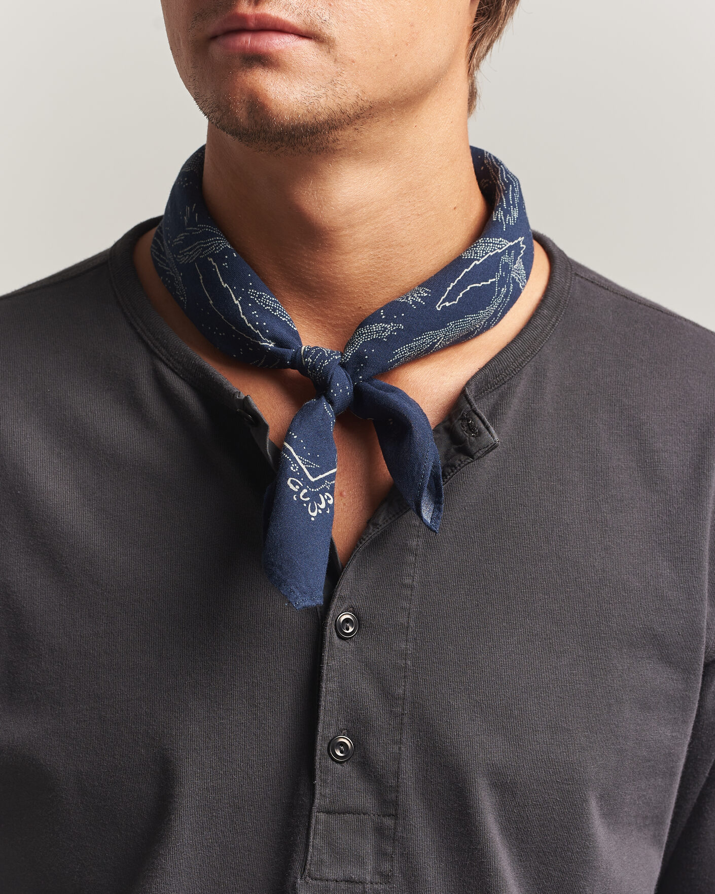 Men | Dress Scarves | Nudie Jeans | Ingrid Printed Bandana Blue