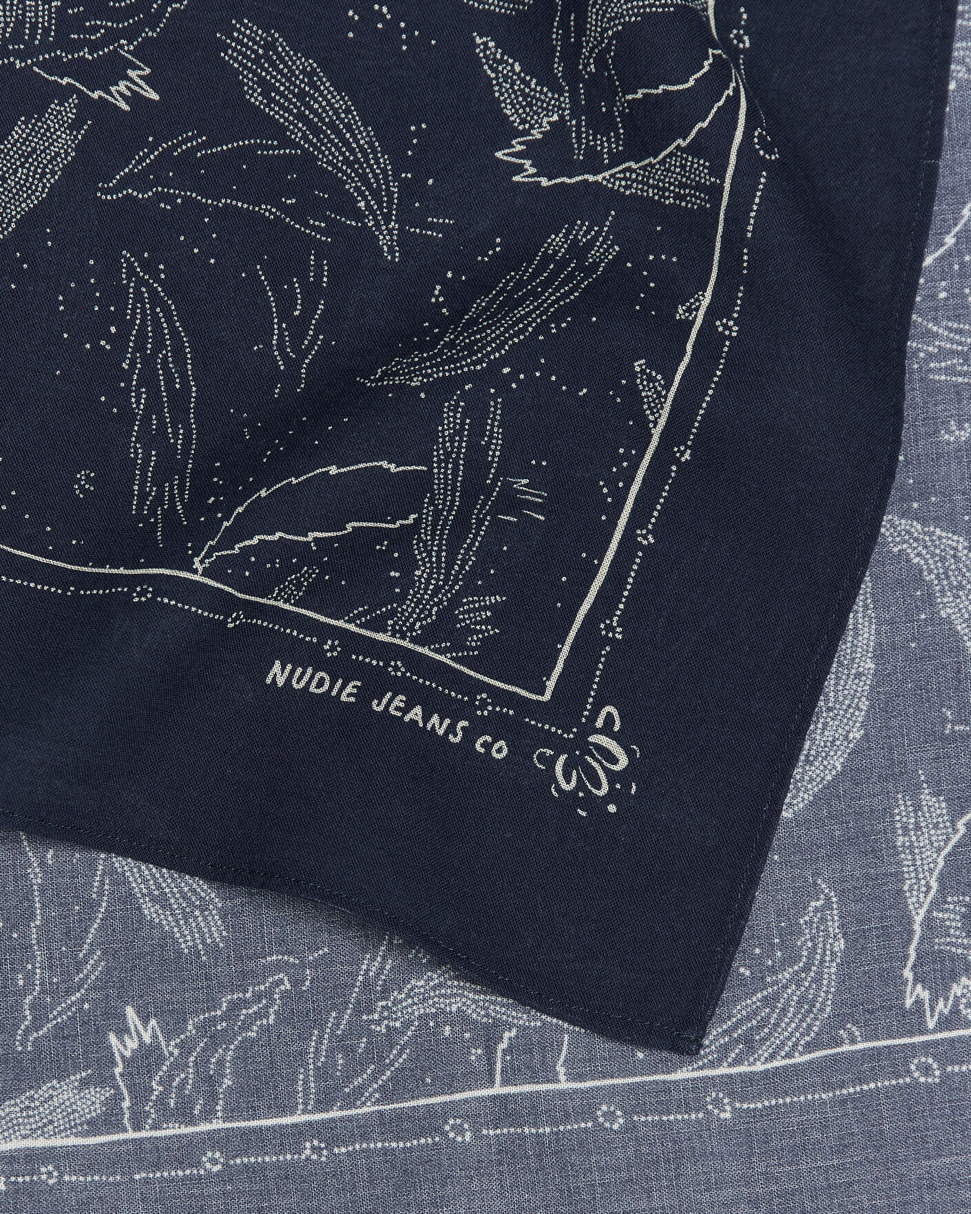 Men | Dress Scarves | Nudie Jeans | Ingrid Printed Bandana Blue