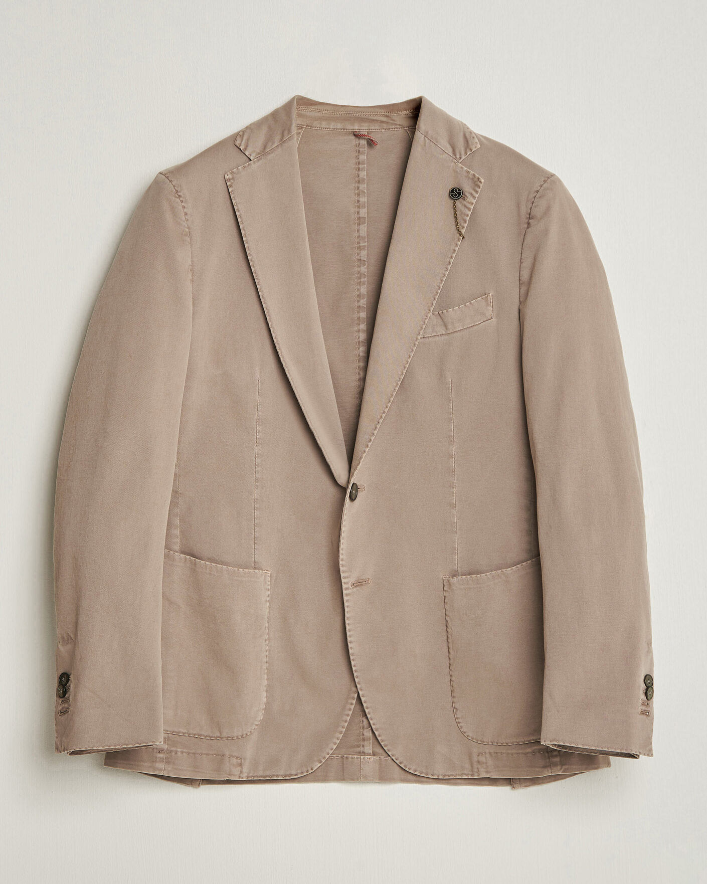 Men | Blazers | Santaniello | Washed Cotton Patch Pocket Blazer Taupe