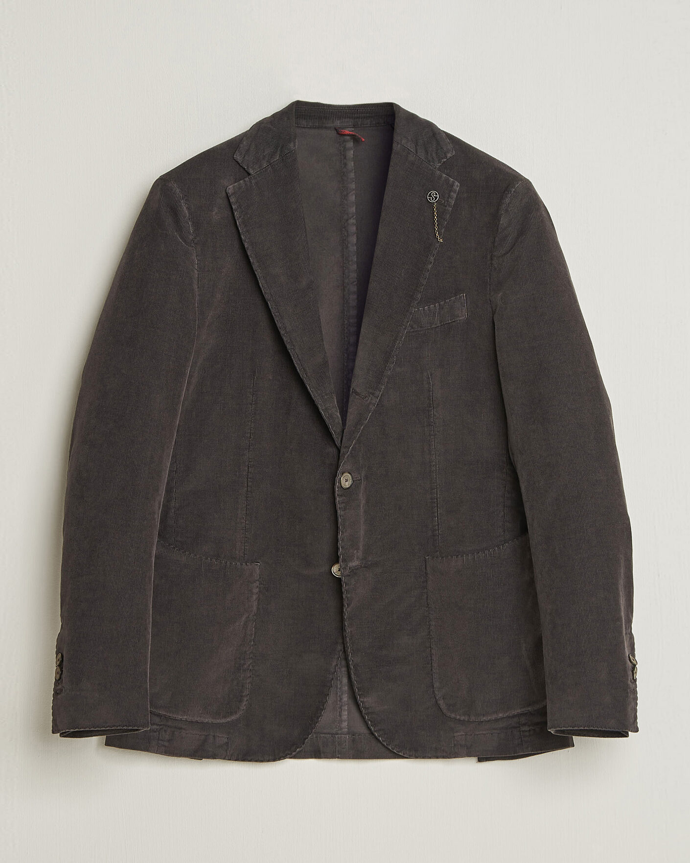 Men | Blazers | Santaniello | Corduroy Patch Pocket Blazer Dark Grey