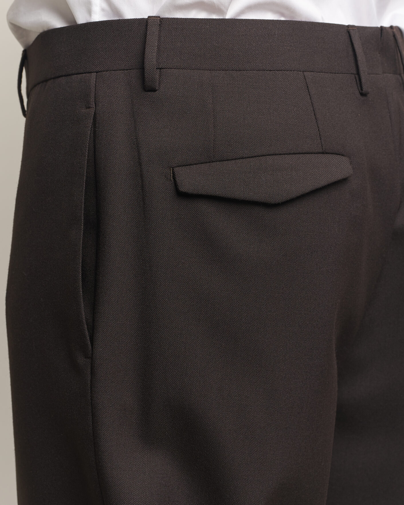 Men | Trousers | Santaniello | Wool Trousers Brown