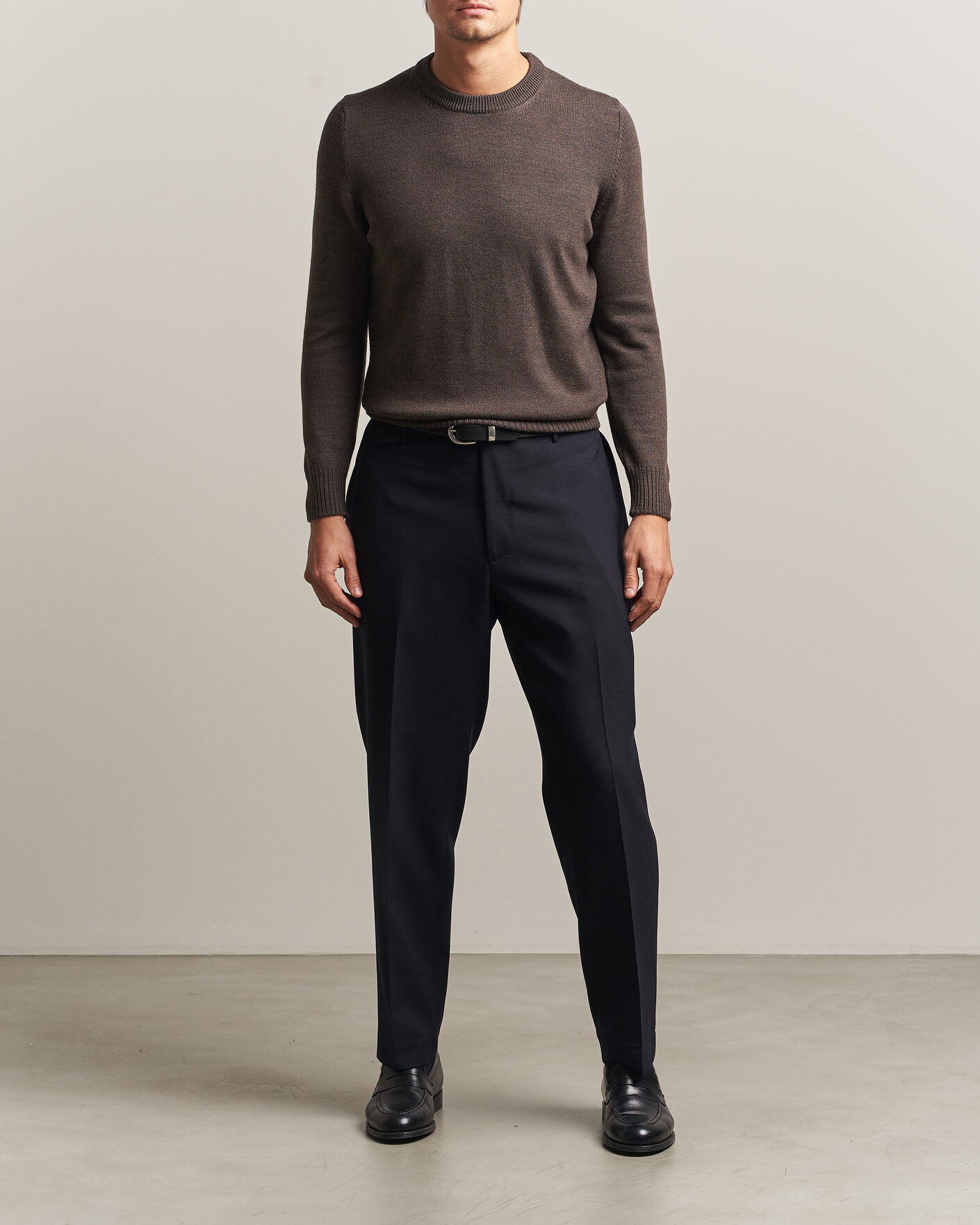 Men | Trousers | Santaniello | Wool Trousers Navy