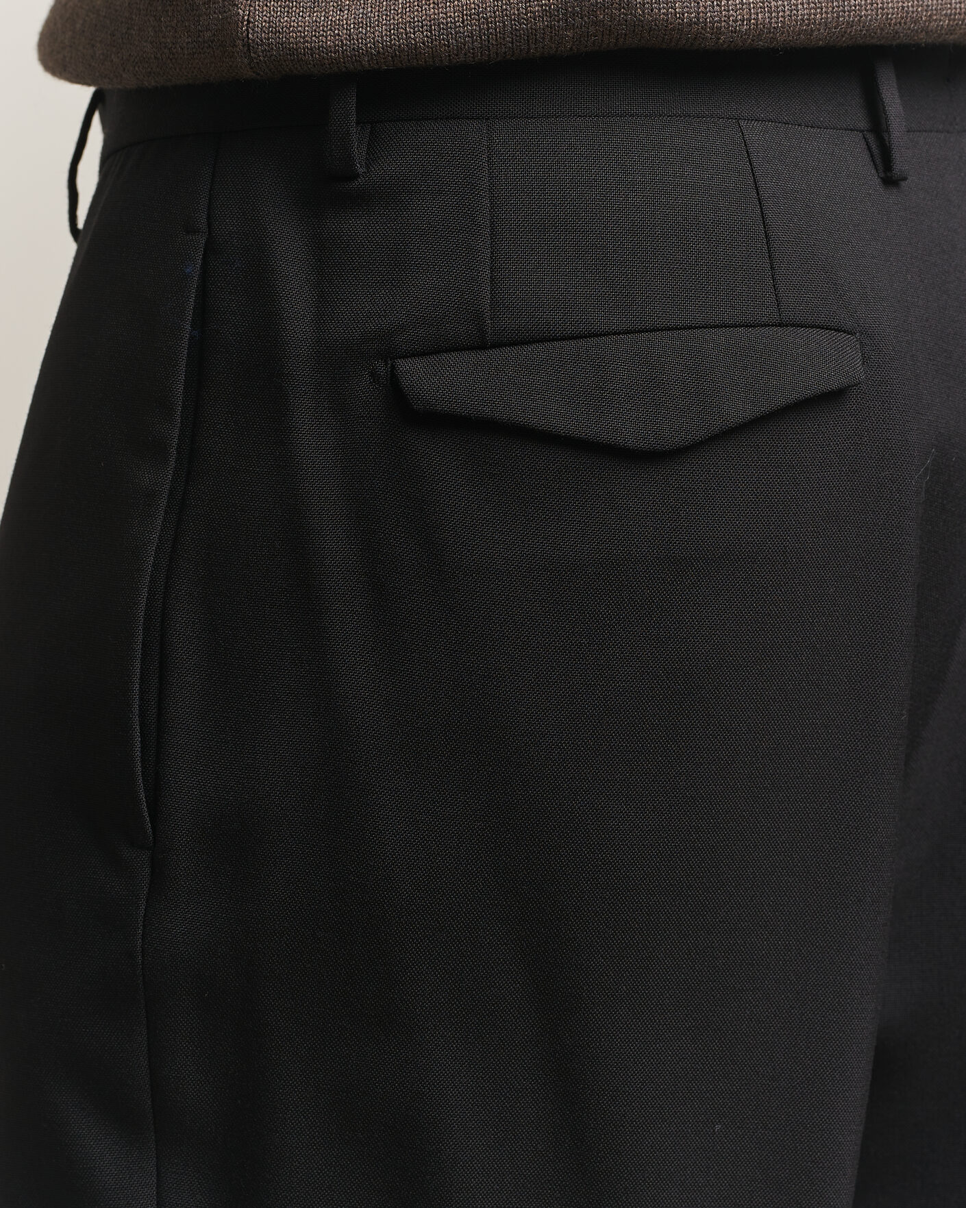 Men | Trousers | Santaniello | Wool Trousers Black