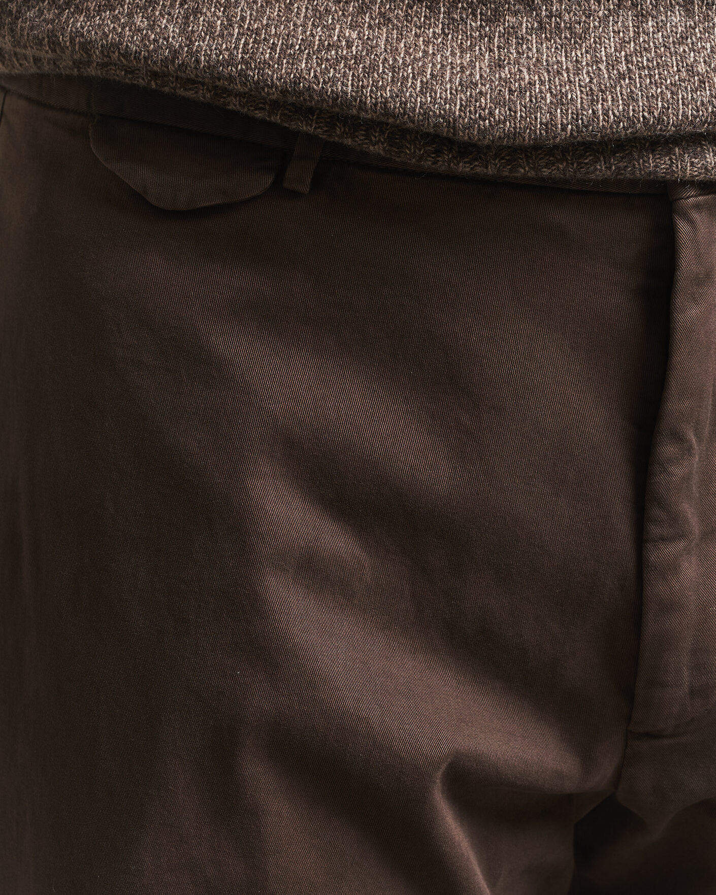 Men | Trousers | Santaniello | Washed Cotton Trousers Brown