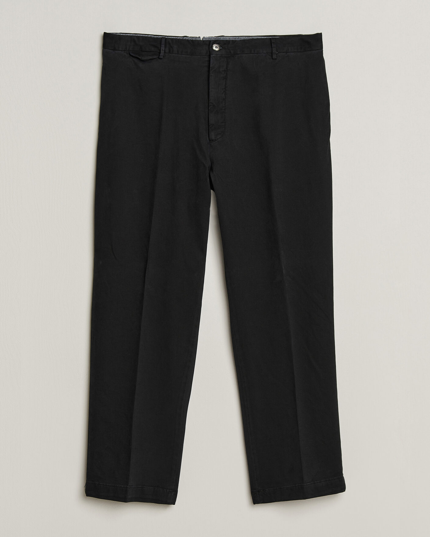 Men | Trousers | Santaniello | Washed Cotton Trousers Black