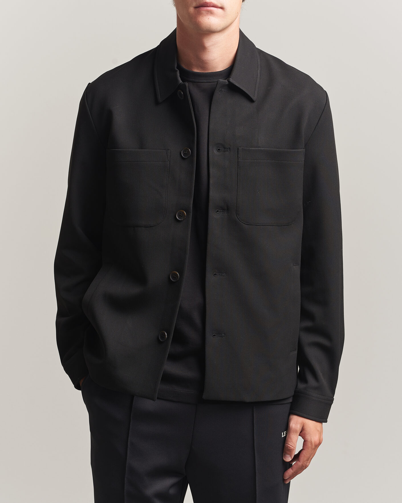 Men | Shirts | LES DEUX | Marsielle Hybrid Jacket Black