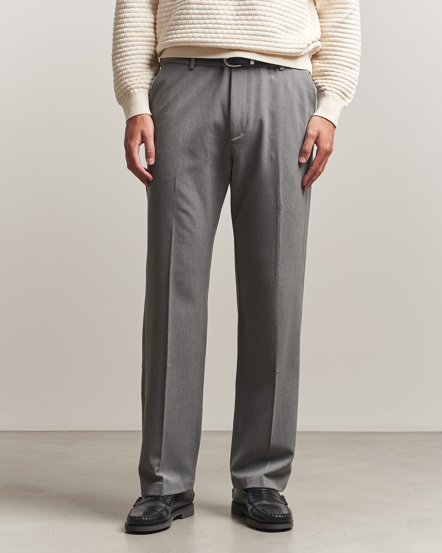Men | Trousers | LES DEUX | Como Solid Slack Pants Grey Melange