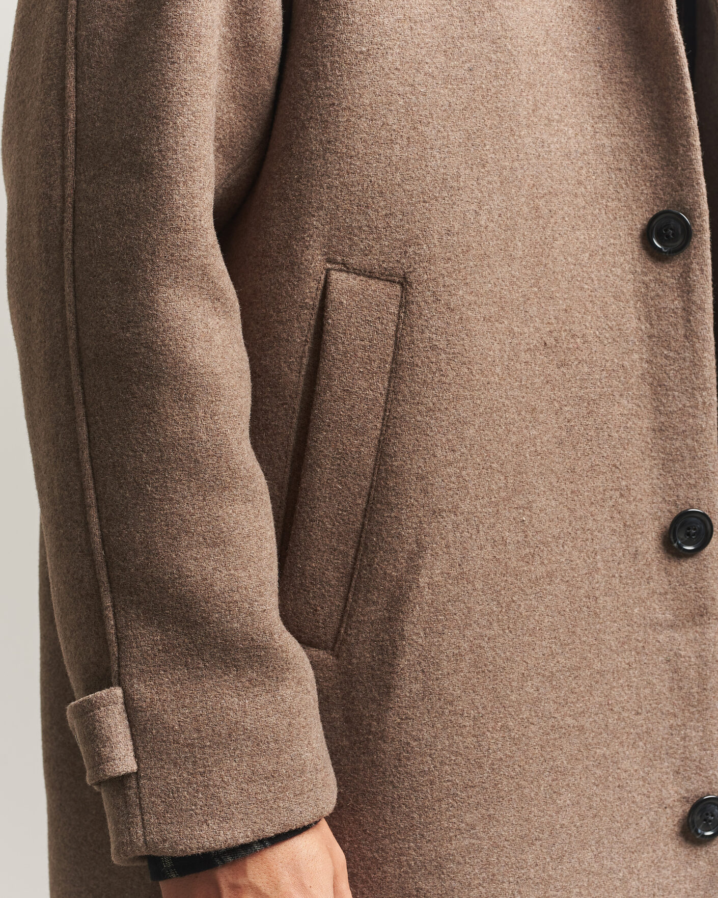 Men | Coats & Jackets | LES DEUX | Solid Wool Coat Dark Sand Melange