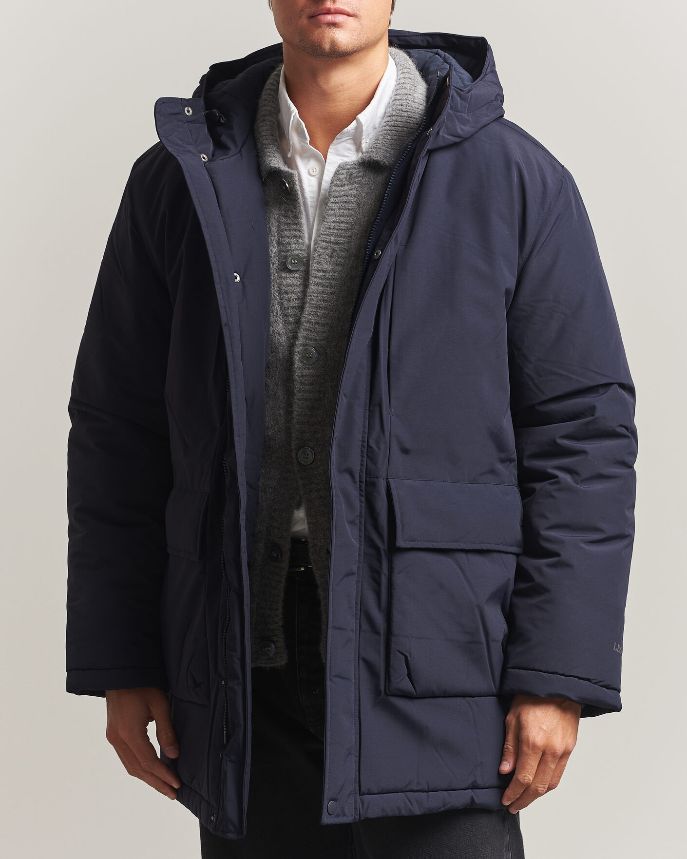 Men | Coats & Jackets | LES DEUX | Padded Parka Coat Dark Navy