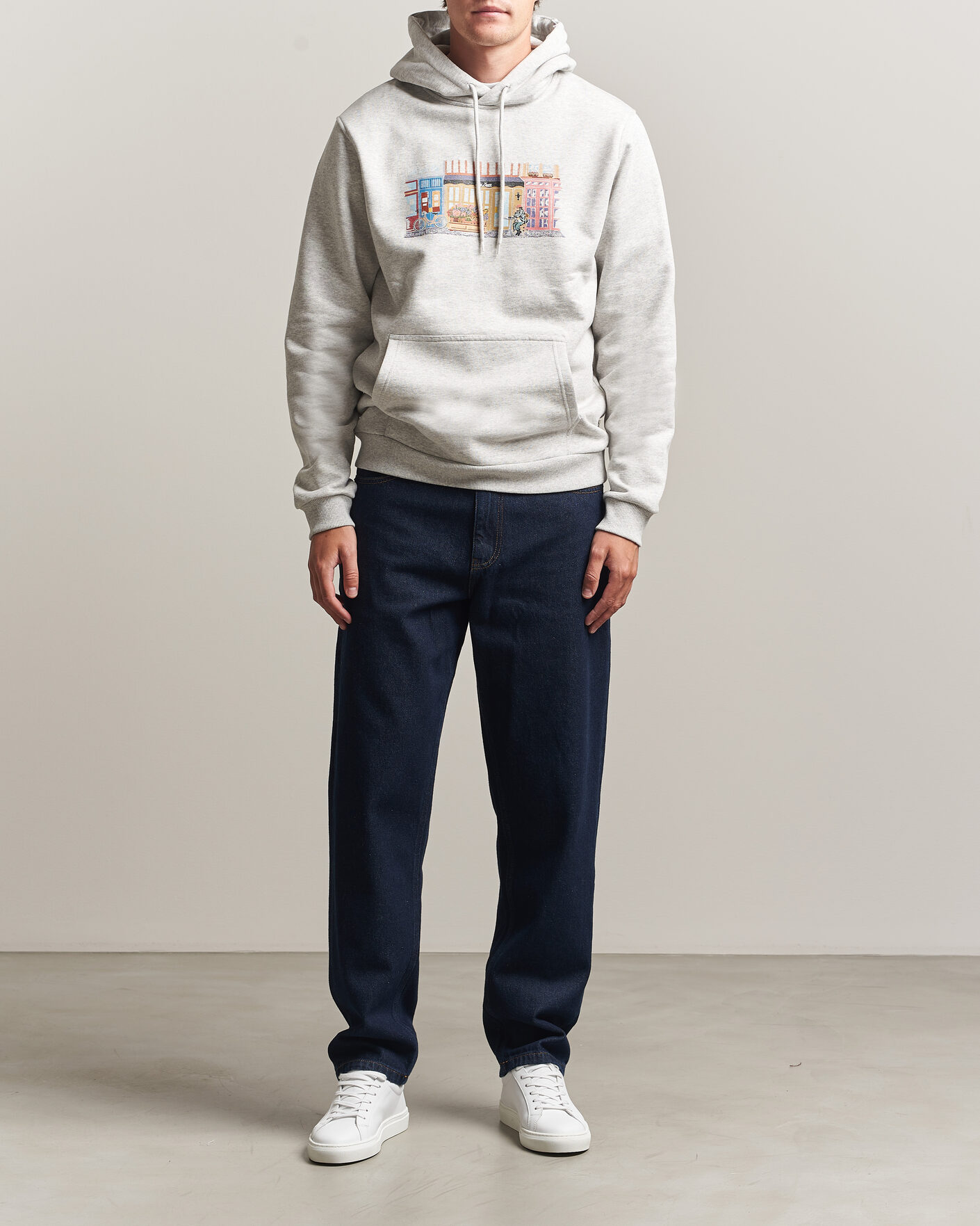 Men | Sweaters & Knitwear | LES DEUX | Market Hoodie Snow Melange