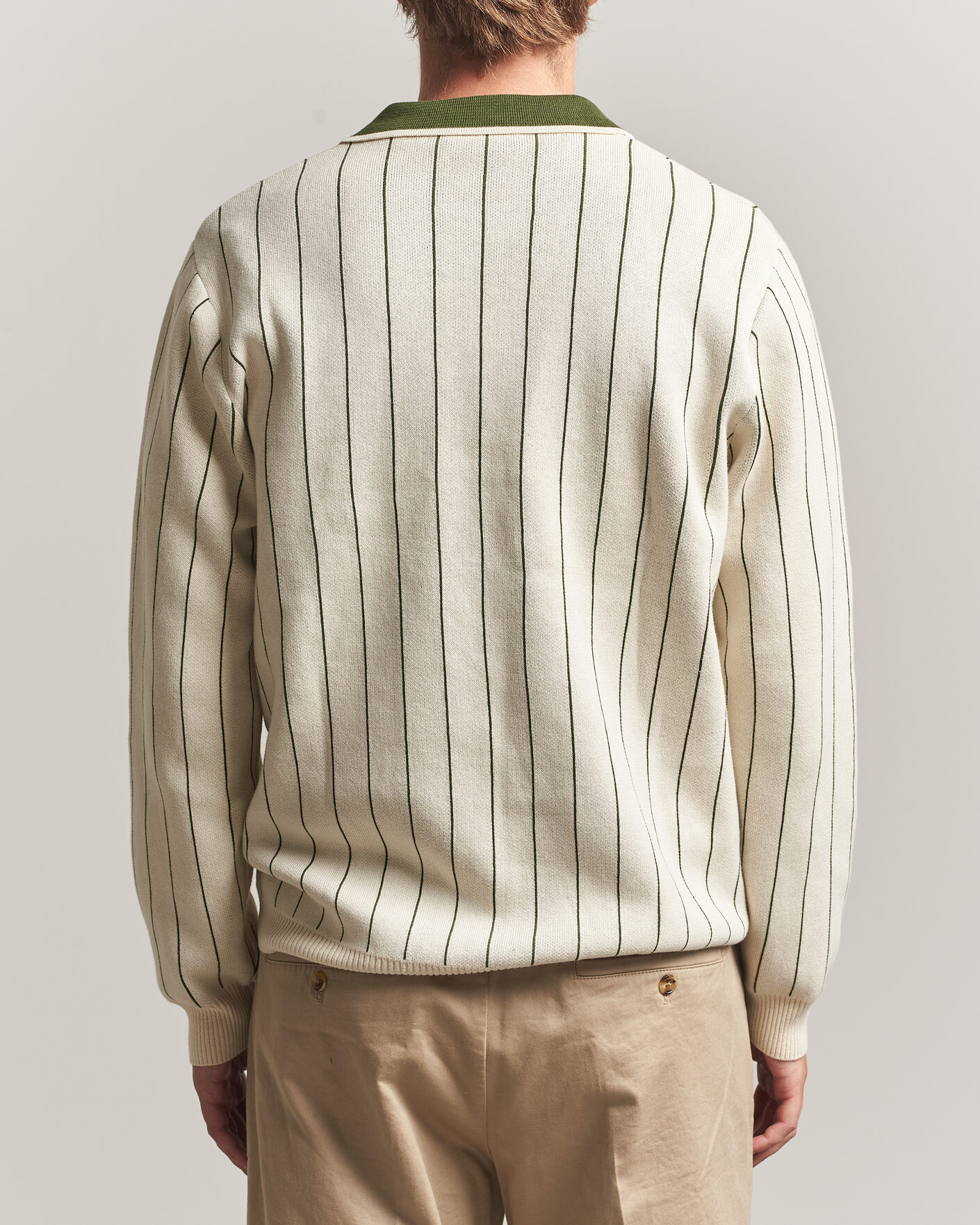Men | Sweaters & Knitwear | LES DEUX | Signature Knitted Long Sleeve Polo Ivory