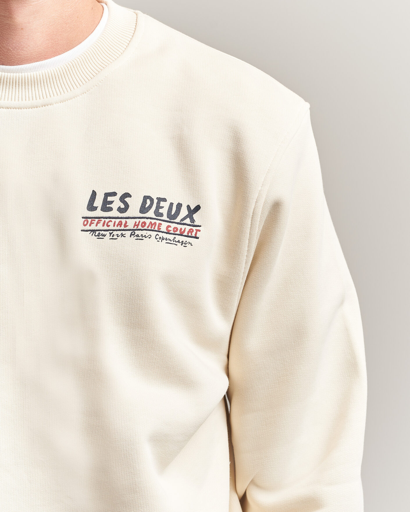 Men | Sweaters & Knitwear | LES DEUX | Record Sweatshirt Ivory