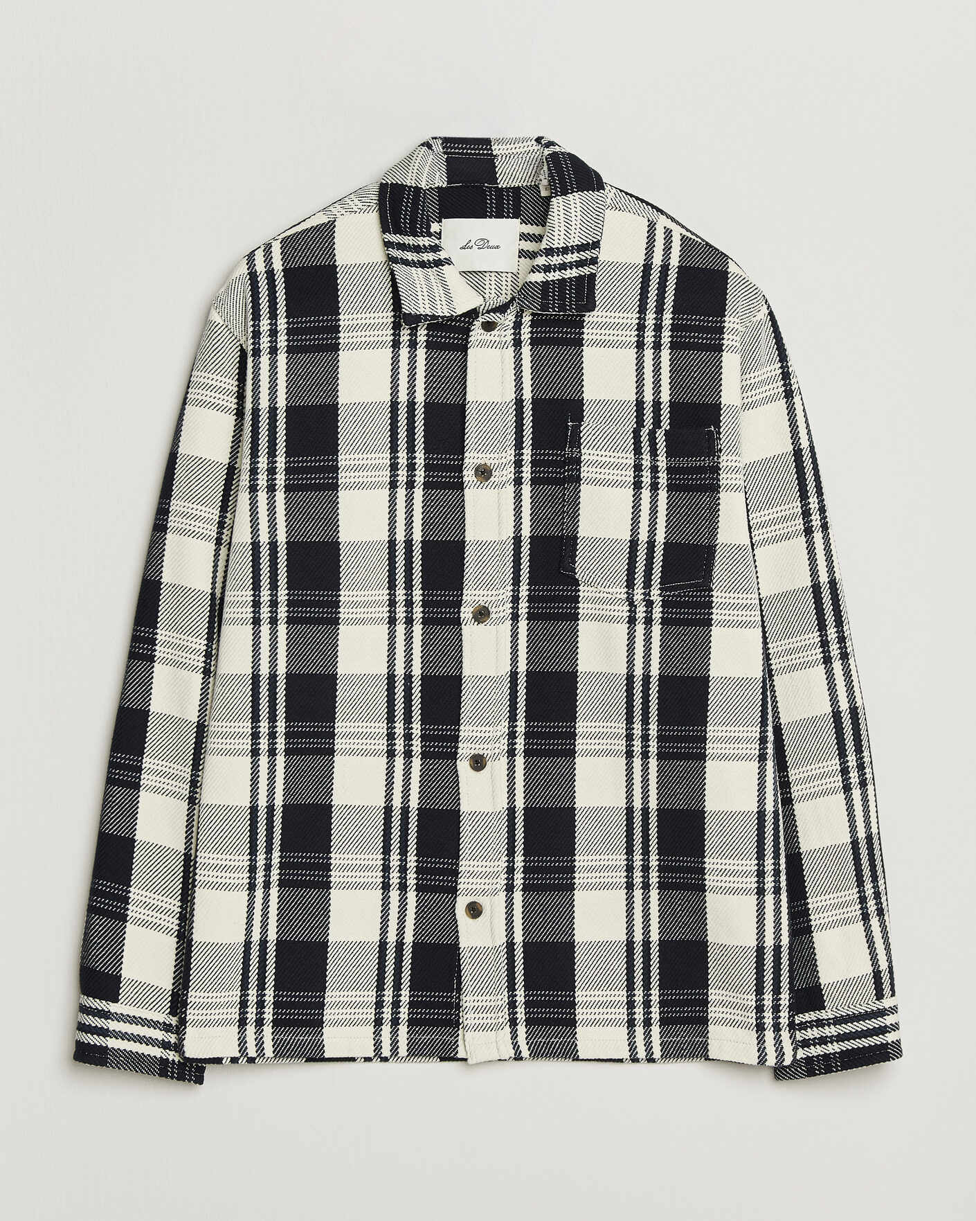 Men | Shirts | LES DEUX | Structured Check Overshirt Dark Navy