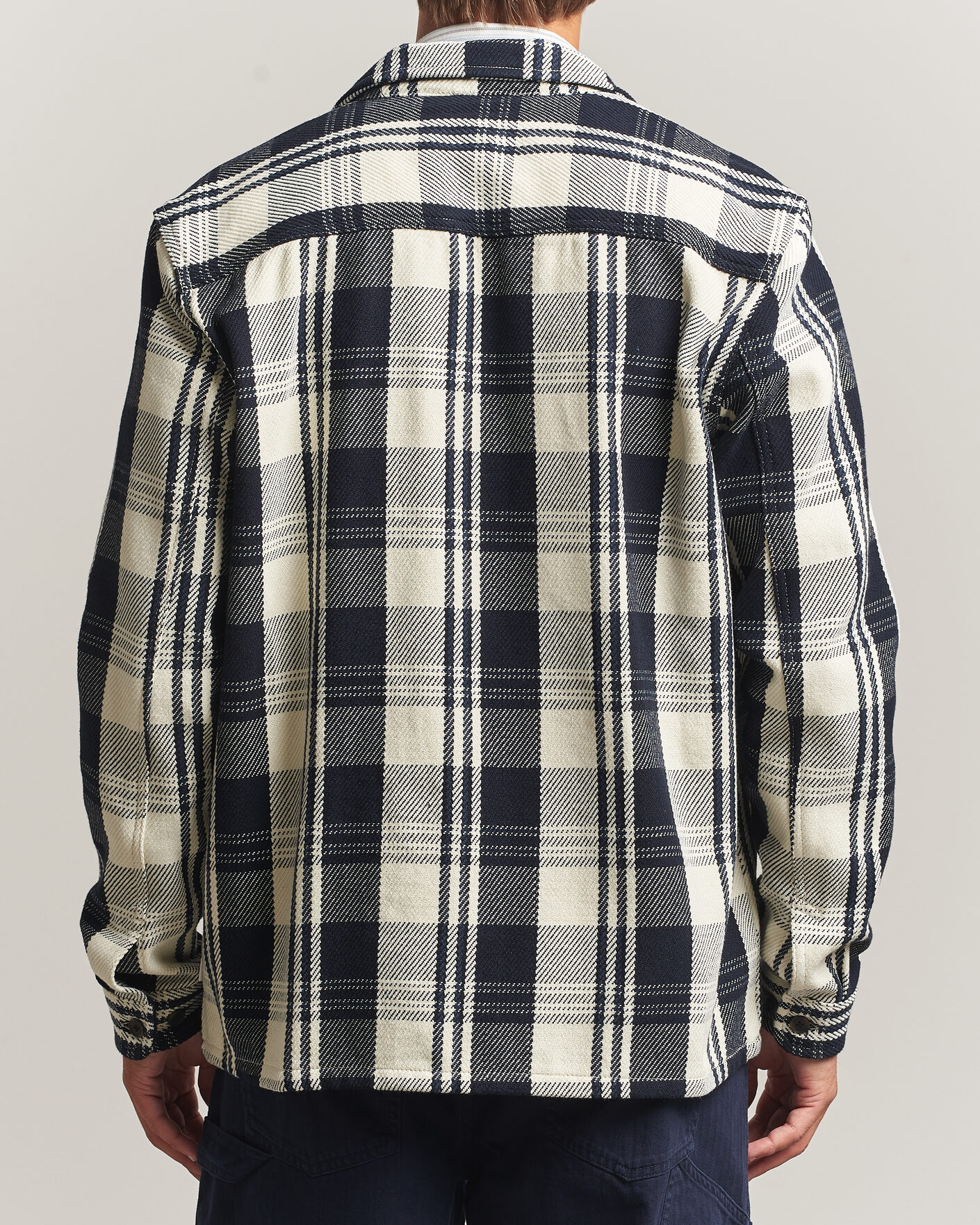 Men | Shirts | LES DEUX | Structured Check Overshirt Dark Navy