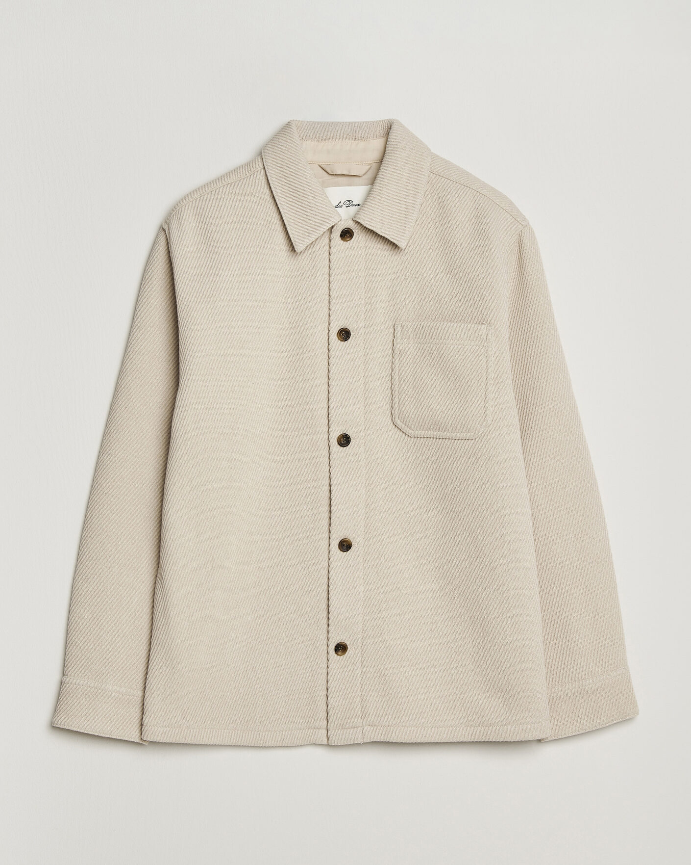 Men | Shirts | LES DEUX | Twill Wool Overshirt Ivory