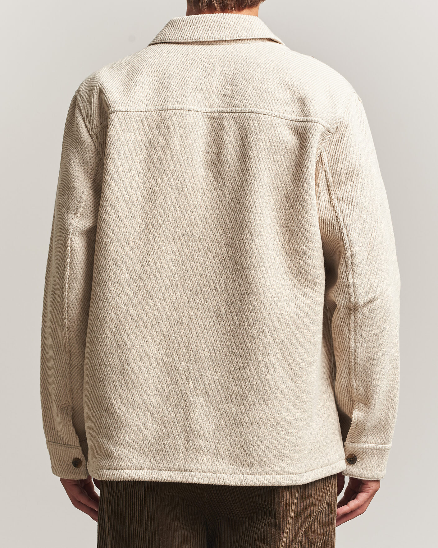 Men | Shirts | LES DEUX | Twill Wool Overshirt Ivory