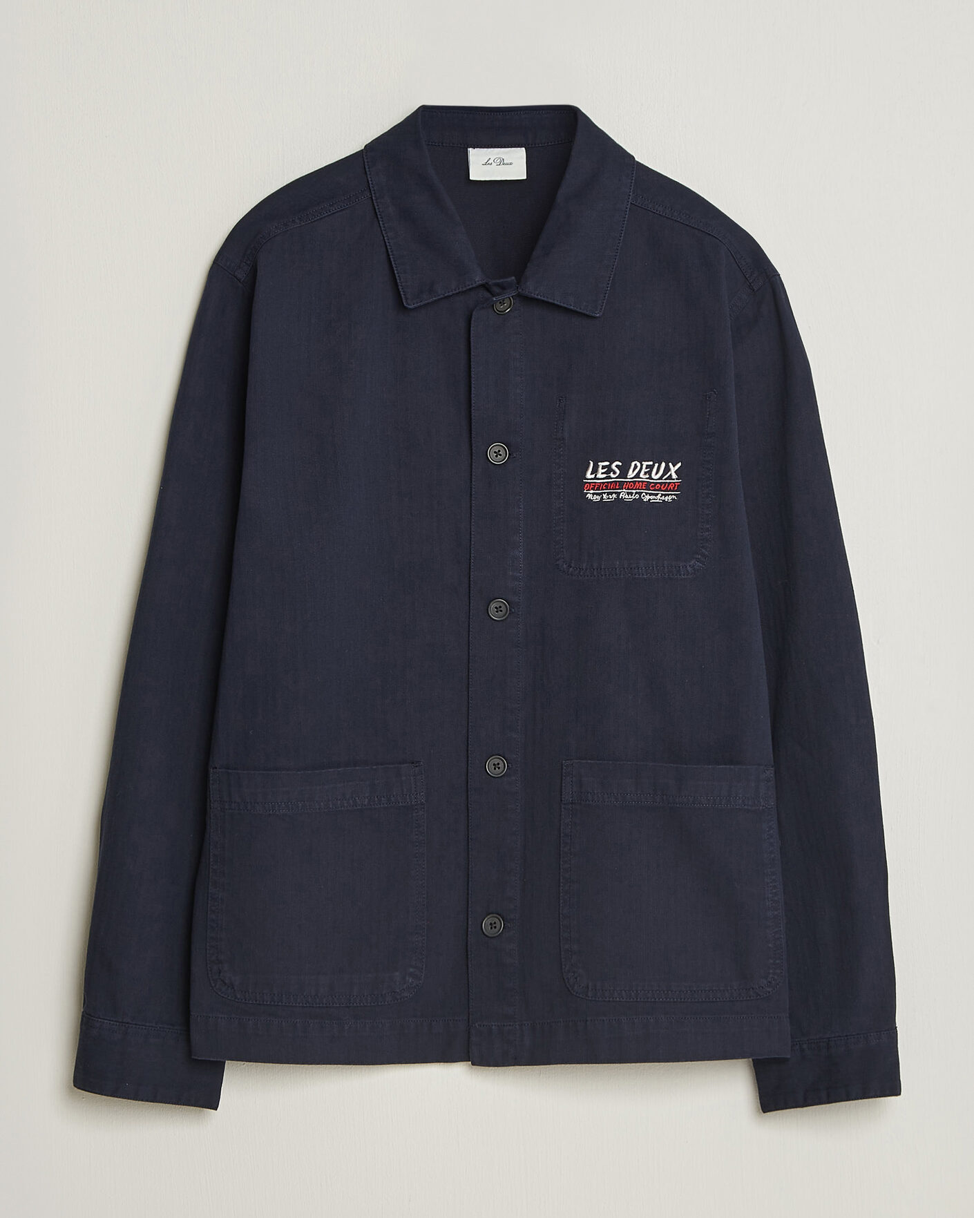 Men | Shirts | LES DEUX | Herringbone Artist Overshirt Dark Navy