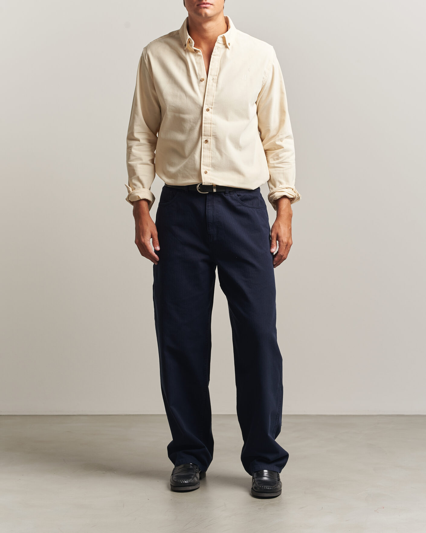 Men | Shirts | LES DEUX | Pinwale Corduroy Shirt Ivory