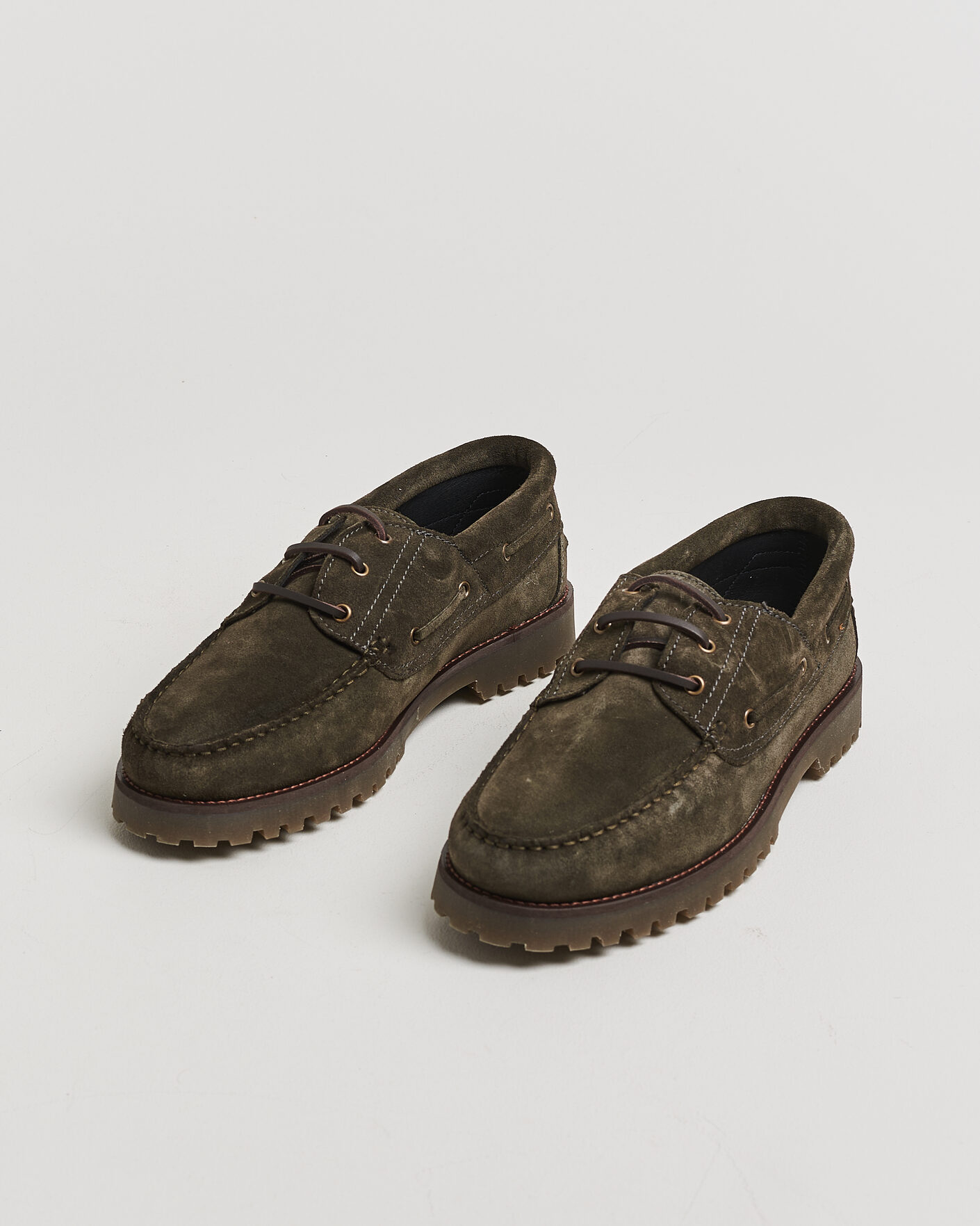 Men | Loafers | LES DEUX | Suede Boatshoe Rosin Green