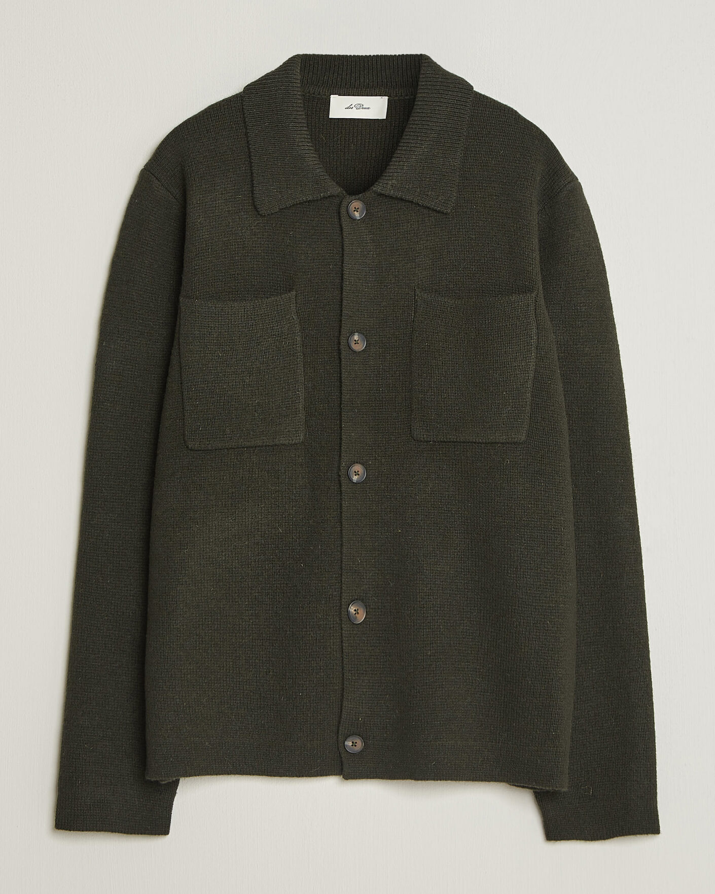 Men | Sweaters & Knitwear | LES DEUX | Milano Knit Overshirt Rosin Green