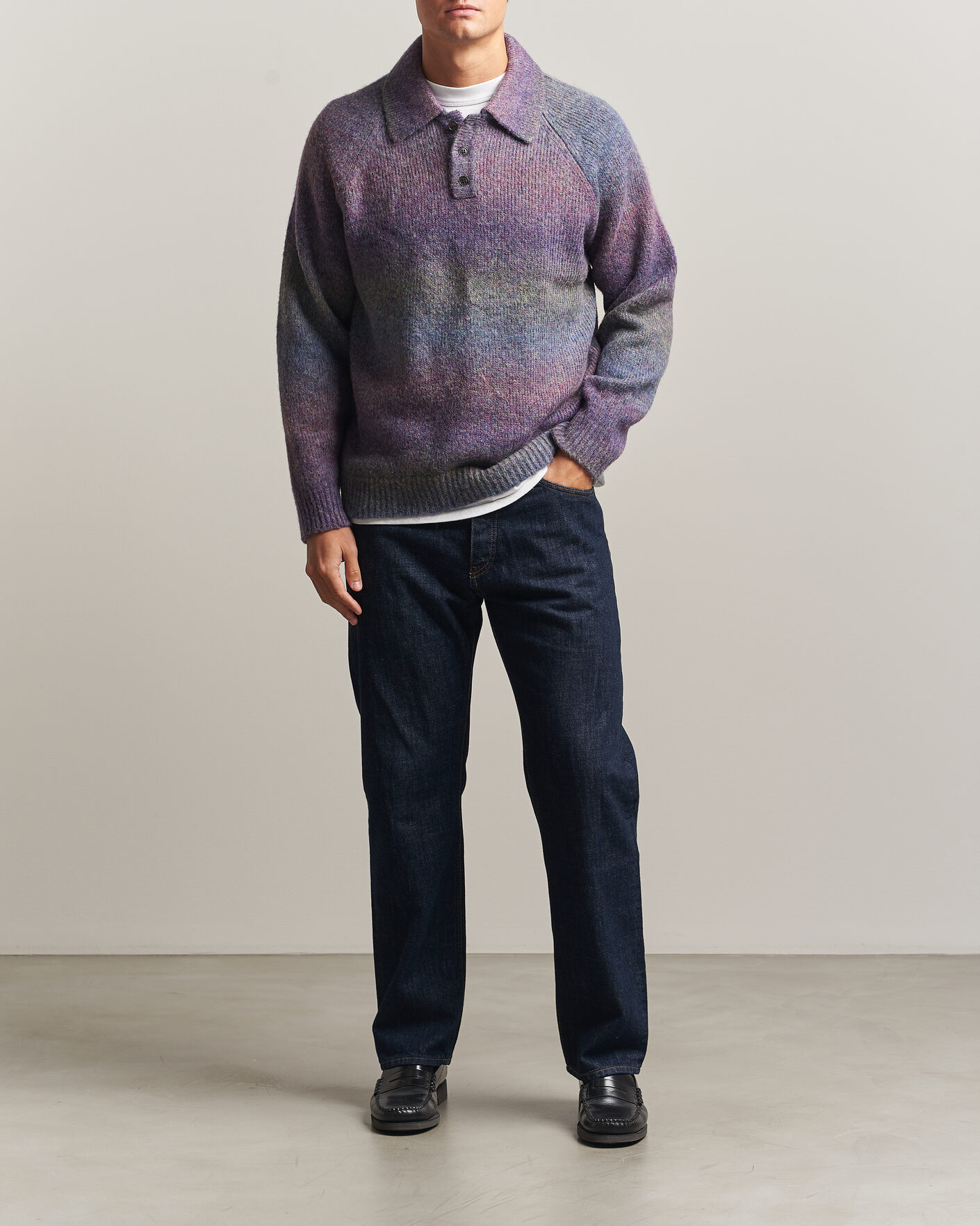 Les Deux Gradient Knitted Polo Spiced Plum at CareOfCarl.com