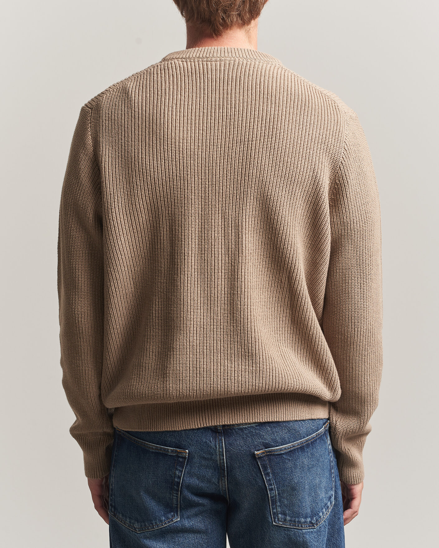 Les Deux Rib Crewneck Knit Dark Sand at CareOfCarl.com