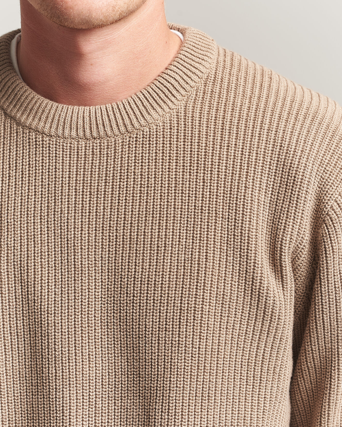Men | Sweaters & Knitwear | LES DEUX | Rib Crewneck Knit Dark Sand