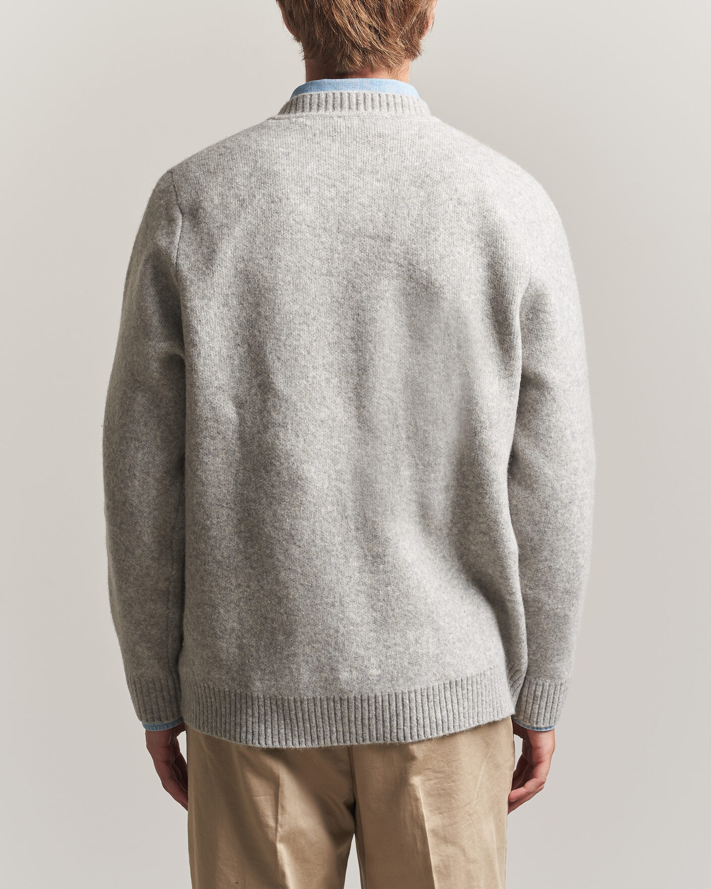 Men | Sweaters & Knitwear | LES DEUX | Melange V-Neck Knit Grey Melange